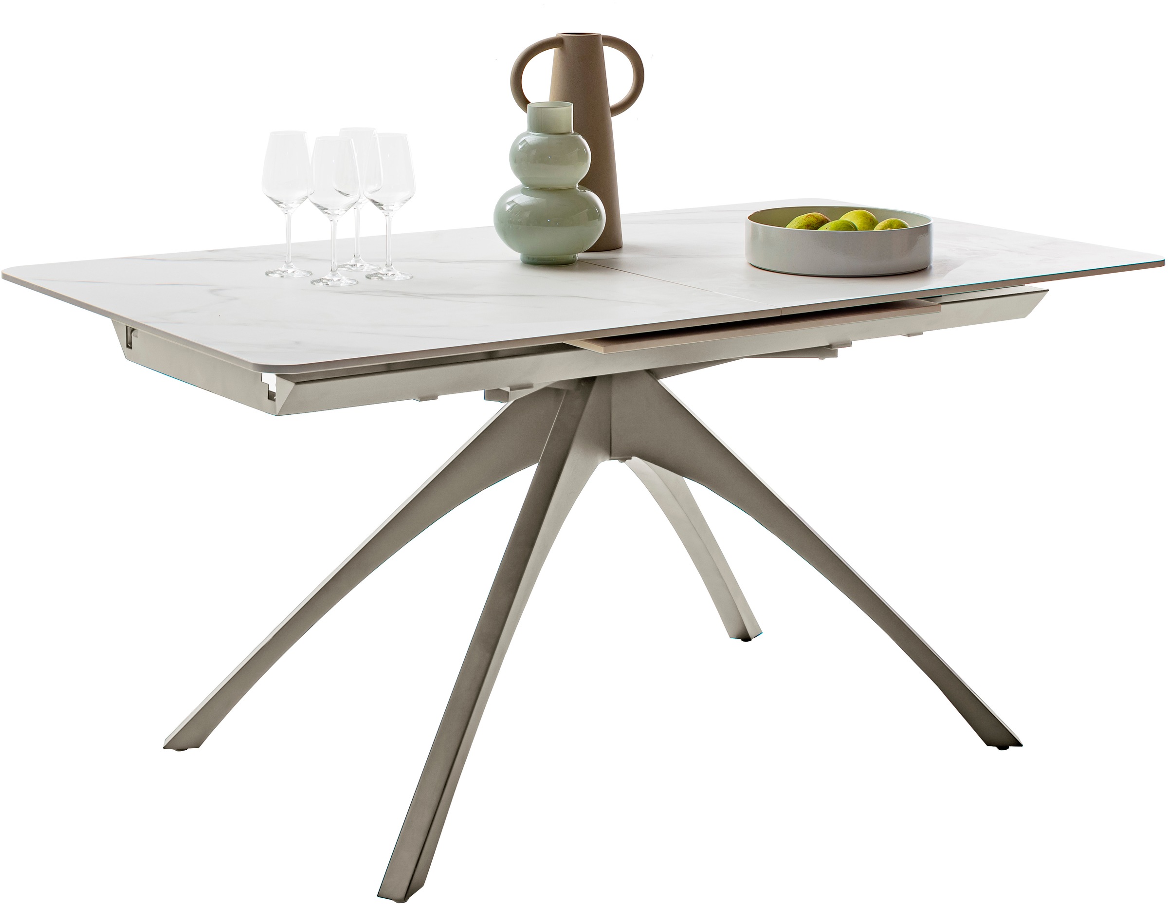 MCA furniture Esstisch »CERRITO Auszugtisch 160-220 cm - marmoriert«, (1 St.), Keramik,Metall,Synchronauszug,ausziehbar,8-10 Personen