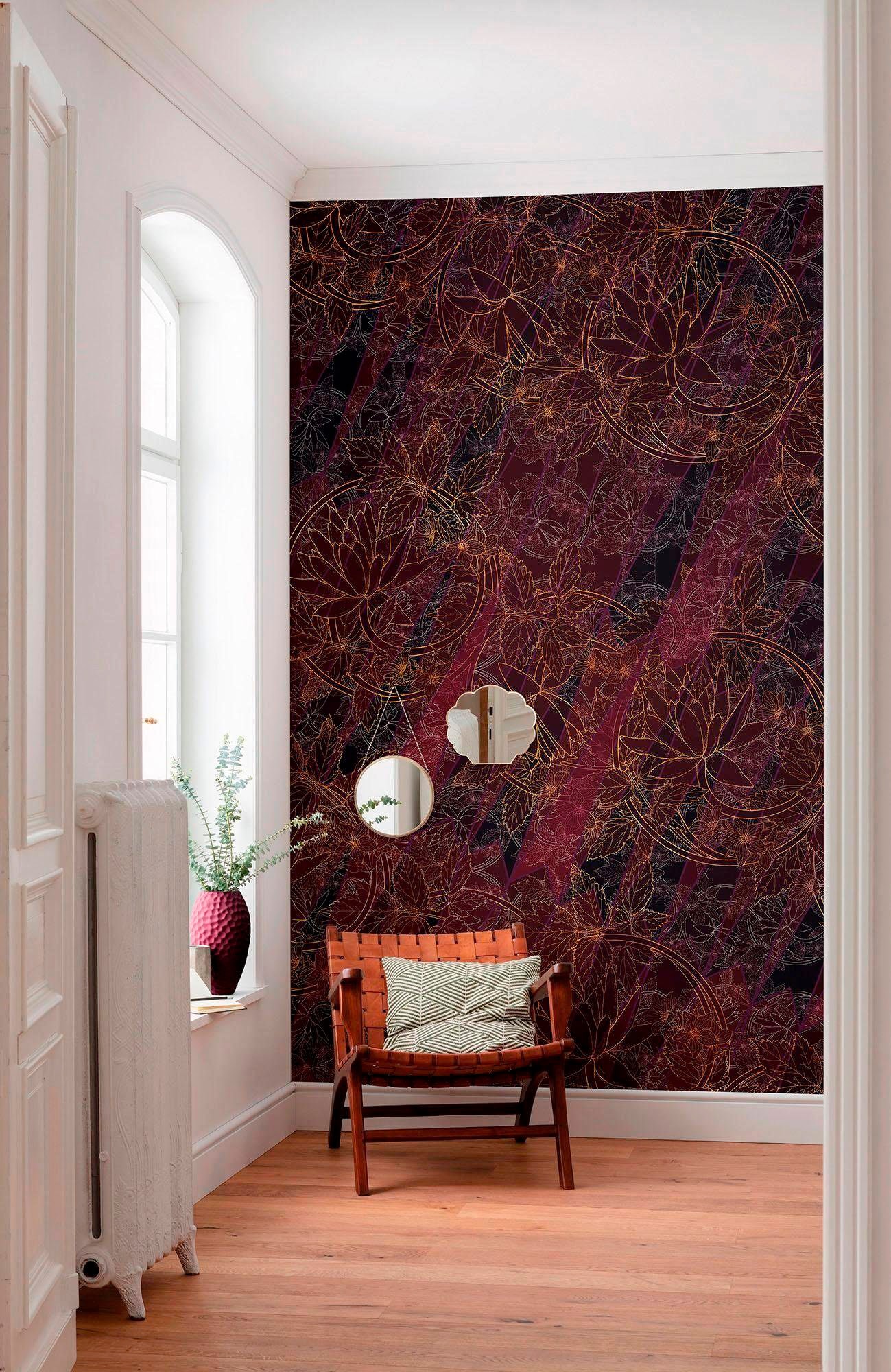 Komar Vliestapete »Digitaldruck Vlies - Lotus - Größe 200 x 280 cm«, bedruckt, Wohnzimmer, Schlafzimmer