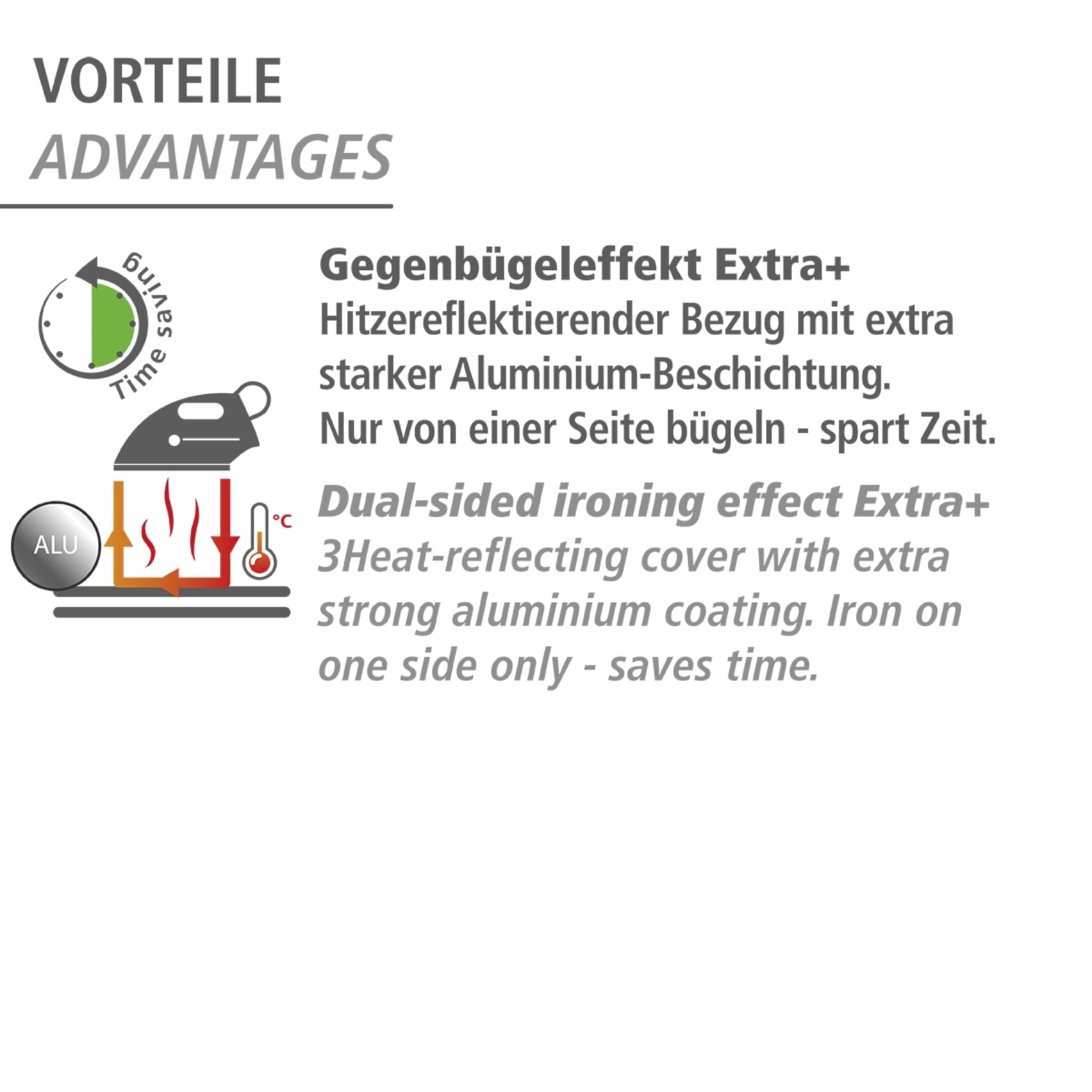 WENKO Bügelbrettbezug »Modell Alu« aluminiumbeschichtet, Schaumstoffpolsterung, Easy-Clip