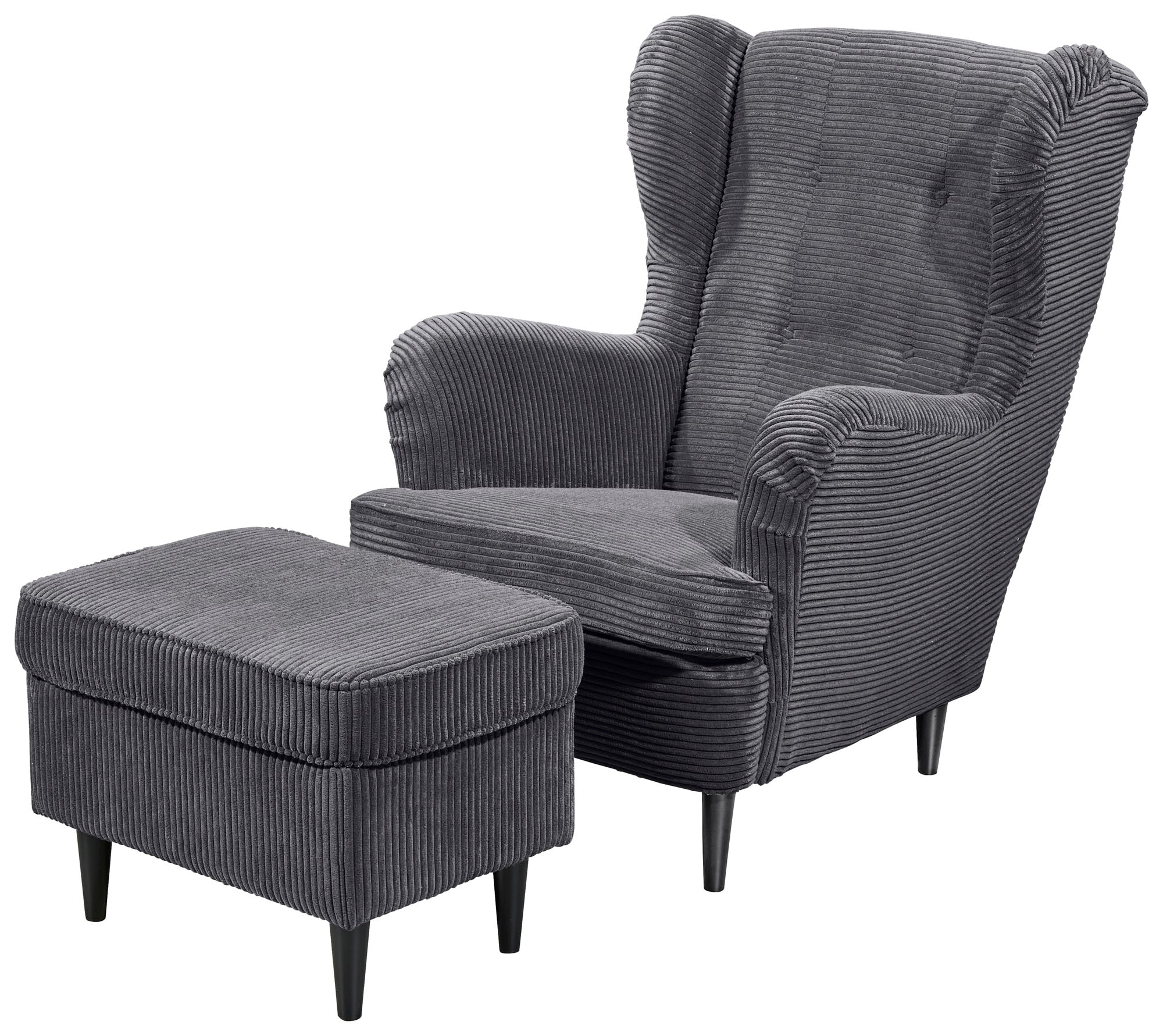 ED EXCITING DESIGN Ohrensessel »Oskar«, mit Massivholzfüßen