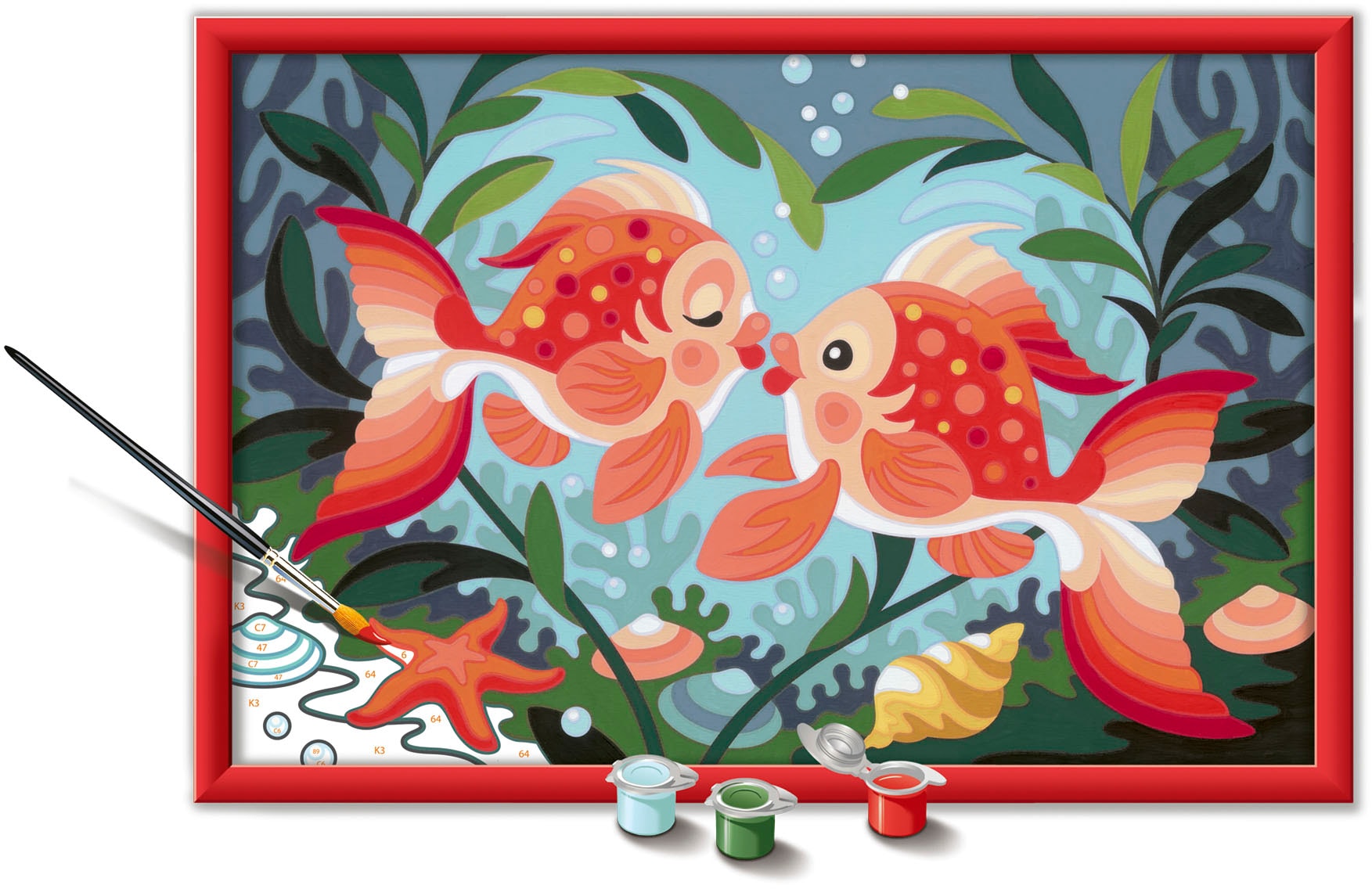 Ravensburger Malen nach Zahlen »Verliebte Fische«, Made in Europe