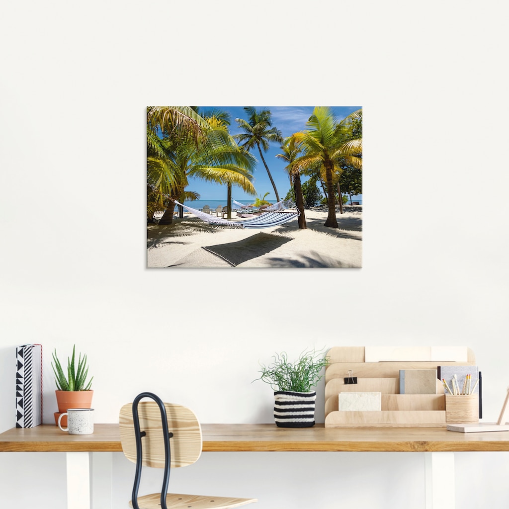 Artland Glasbild »Florida Keys Relax«, Strand, (1 St.)
