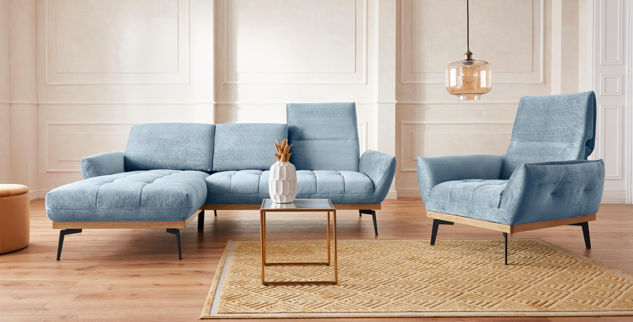 exxpo - sofa fashion Ecksofa »Palic, inkl. Rückenverstellung, bequem, elegant, Breite 245cm, L-Form«