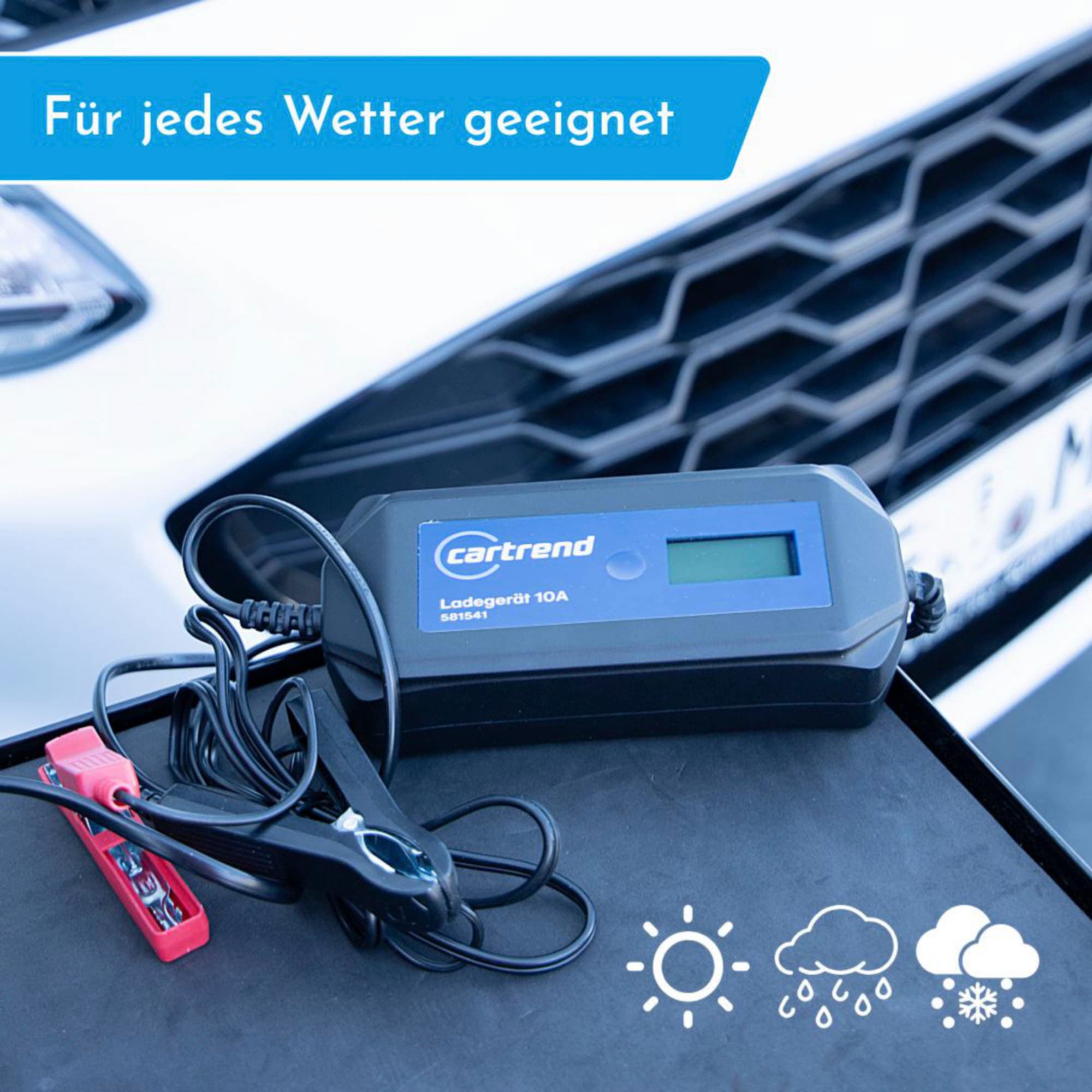 Cartrend Autobatterie-Ladegerät »Batterieladegerät DP10.1 mit Mikroprozessor-Technologie 12V/24V, 10A«