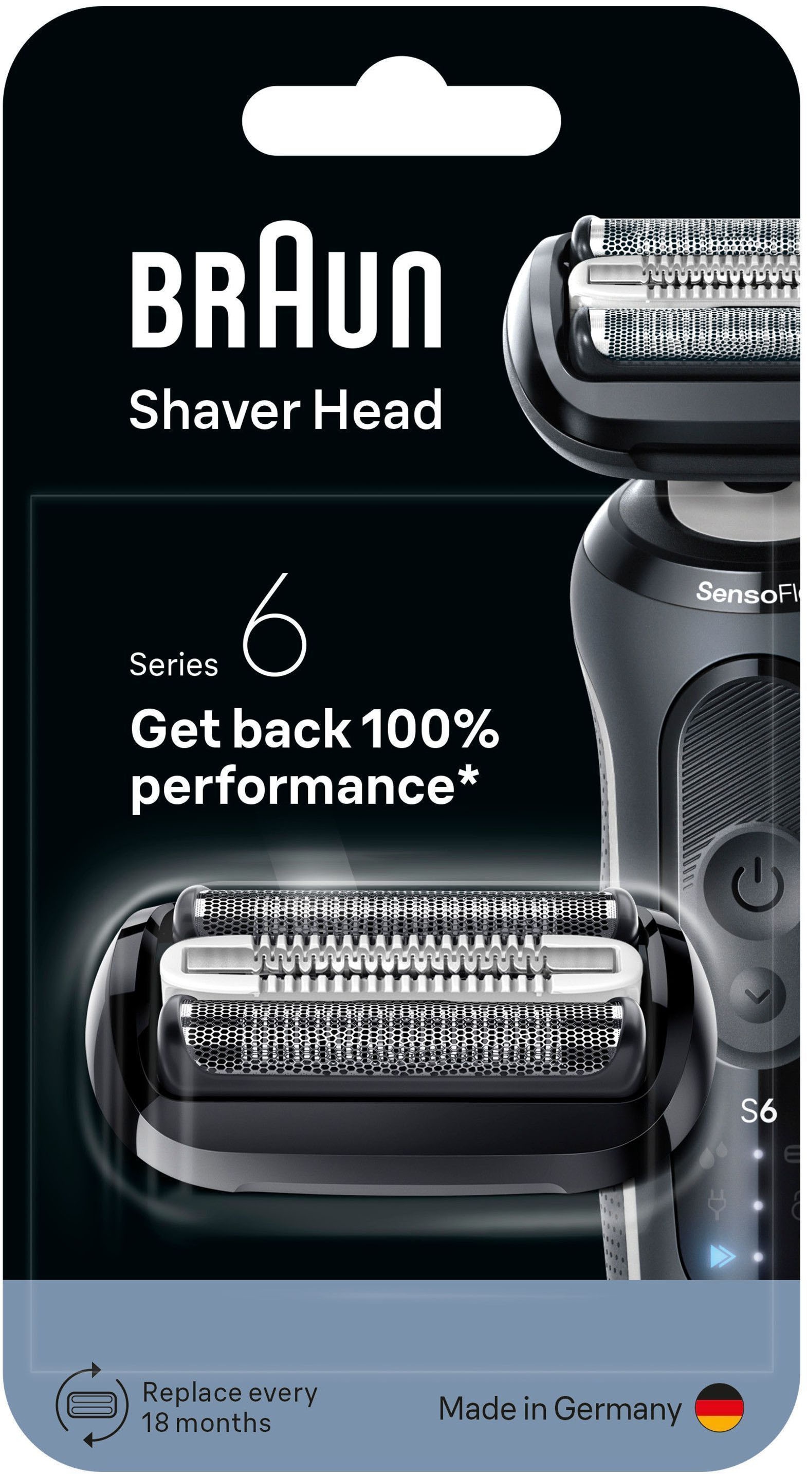 Braun Ersatzscherkopf »Series 6 64B«, Kompatibel mit Braun Series 6 Rasierern der Generation 60, 61 und 62
