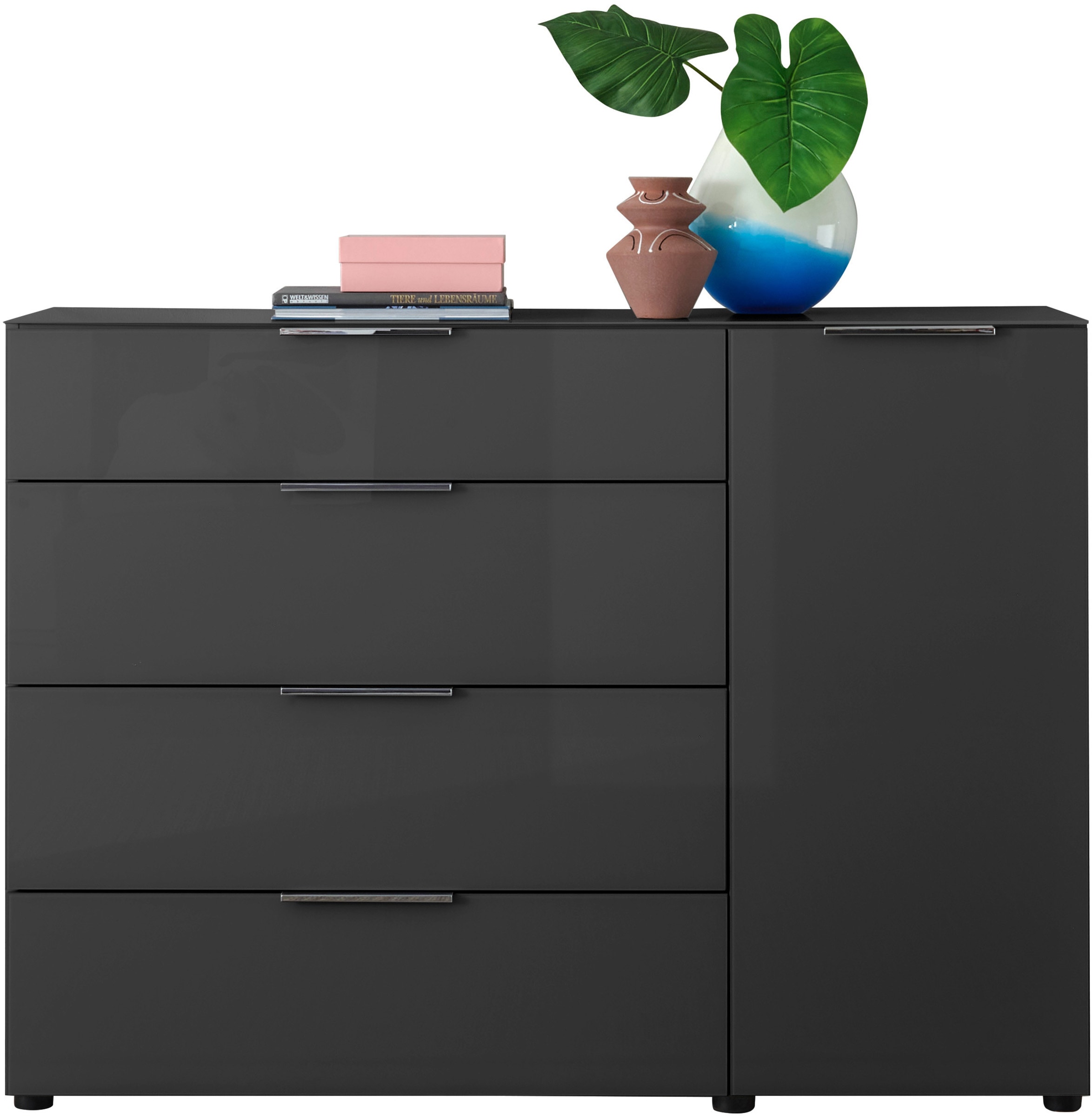 HBZ Kommode »Santorin, BxHxT 135x99x40 cm«, (1 St.), Breite 135cm, Softclose für Türen und Schubkästen, Melaminbeschichtung