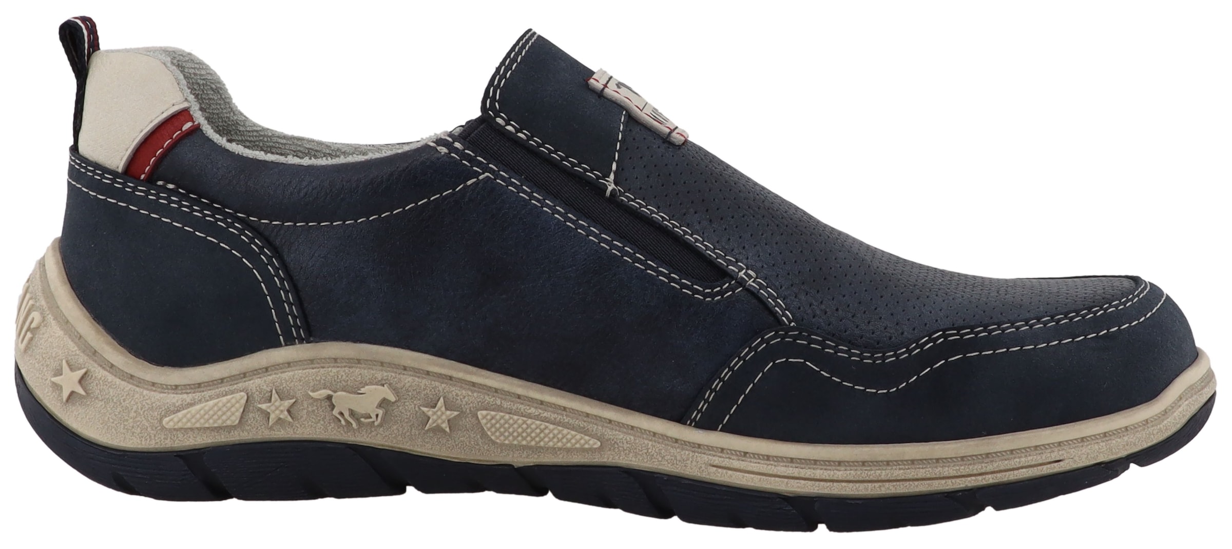 Mustang Shoes Slipper »Benedetto«  Freizeitschuh, Halbschuh, Slipper mit seitlichem Reißverschluss