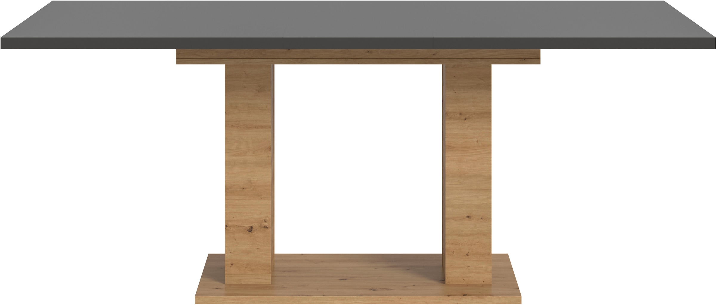 INOSIGN Esstisch »Motus, ausziehbar 150 -190 cm, inklusive 40 cm Einlegeplatte«, (Set, 1 St.), Doppelsäulengestell mit Bodenplatte, Tisch, Esstisch, Küche