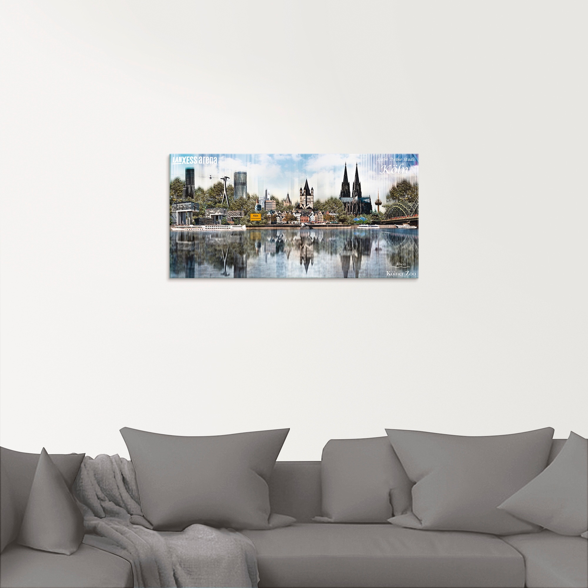 Artland Glasbild »Köln Skyline Abstrakte Collage 20«, Deutschland, (1 St.), in verschiedenen Größen