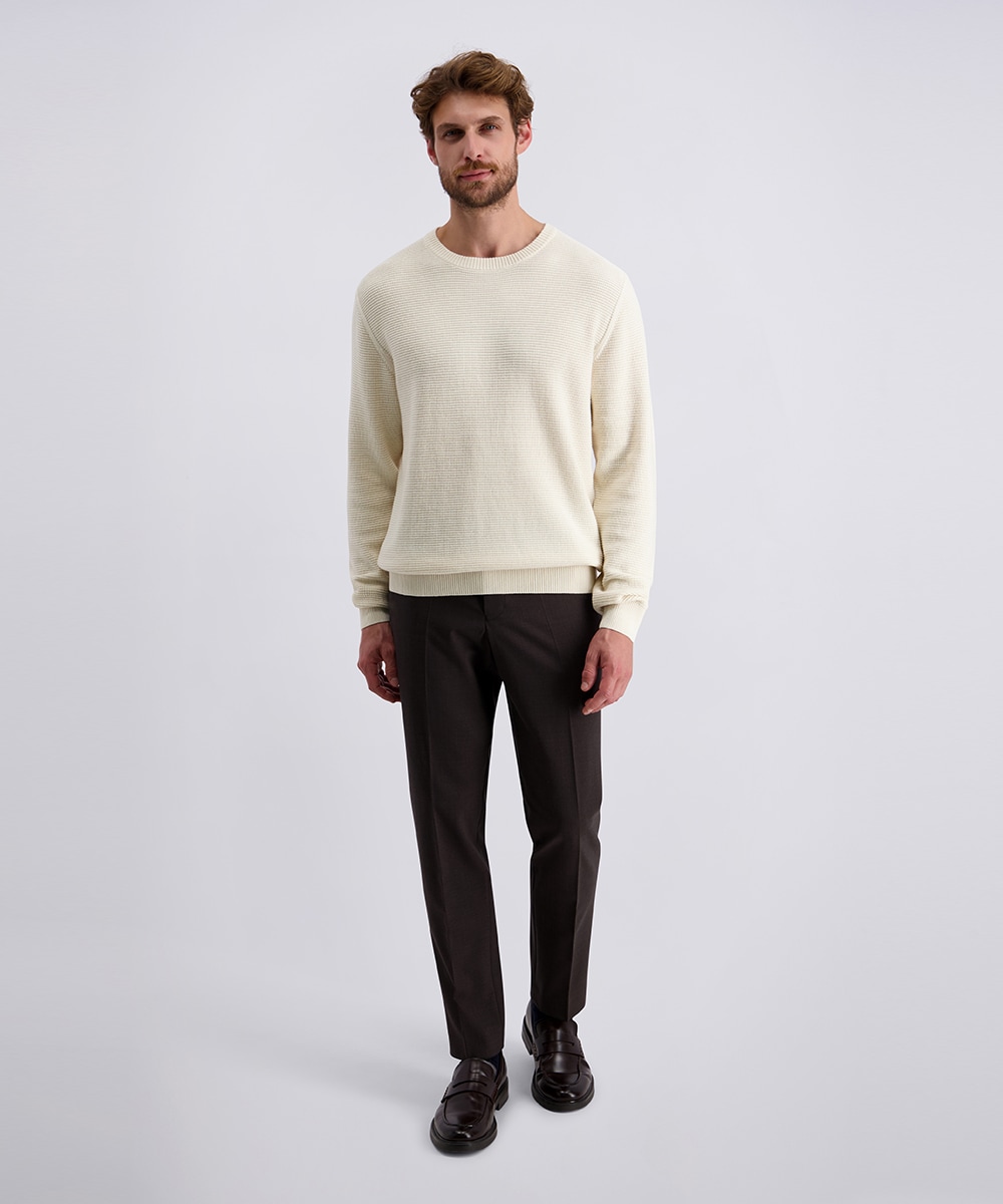 Pierre Cardin Rundhalspullover, mit Struktur
