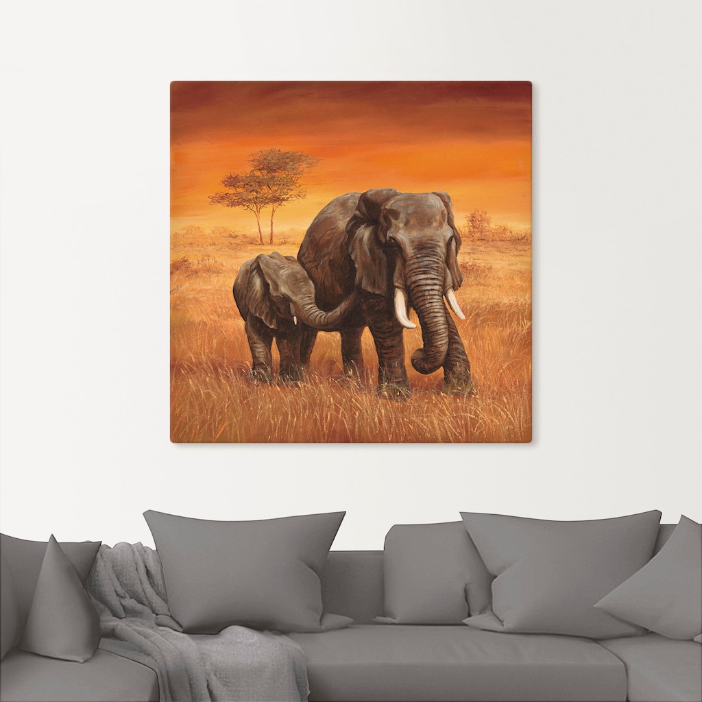 Artland Wandbild »Elefanten II«, Wildtiere, (1 St.)