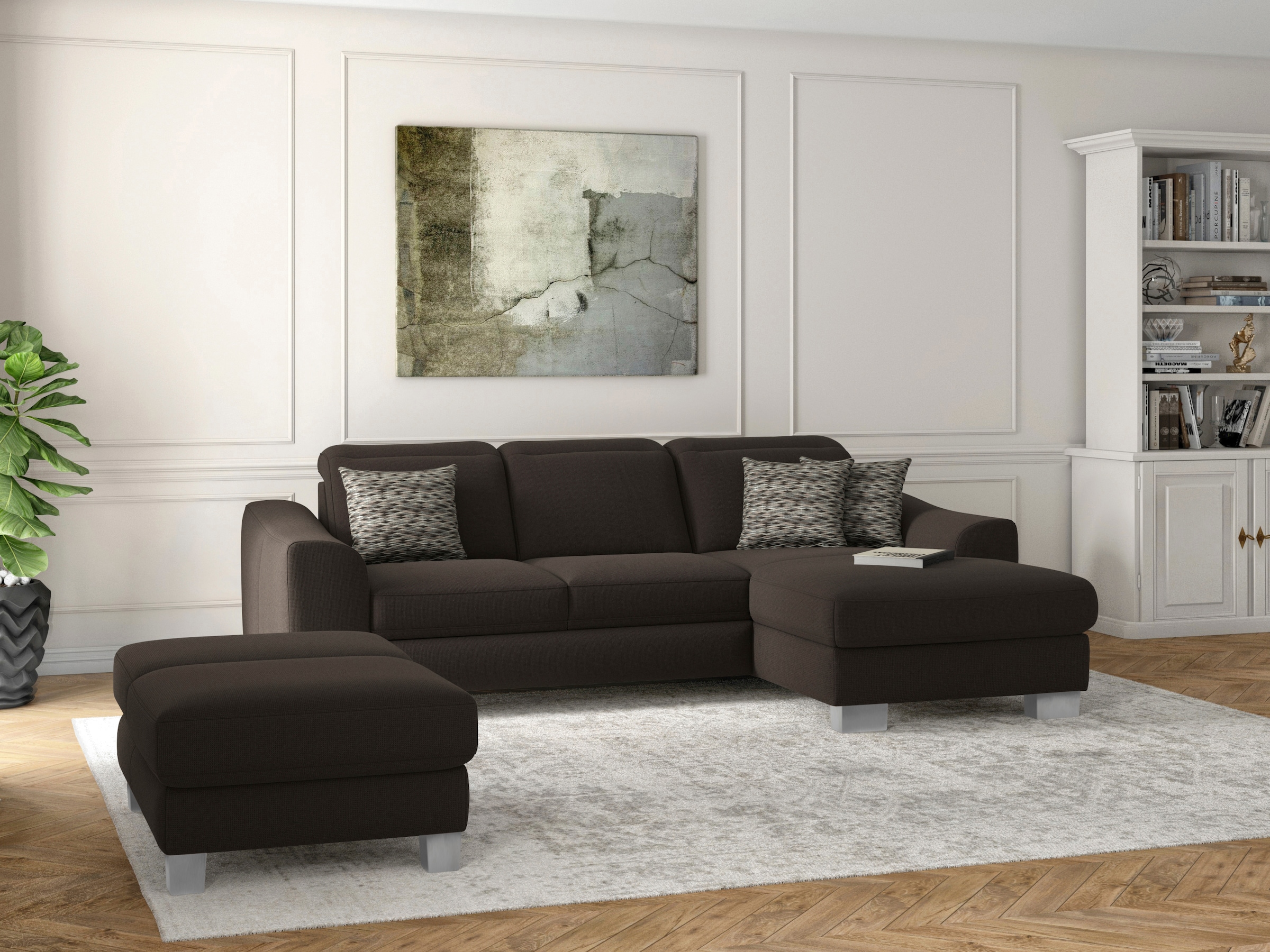 sit&more Ecksofa »Dundee L-Form« mit Federkern und Edelstahlfüßen, wahlweis günstig online kaufen