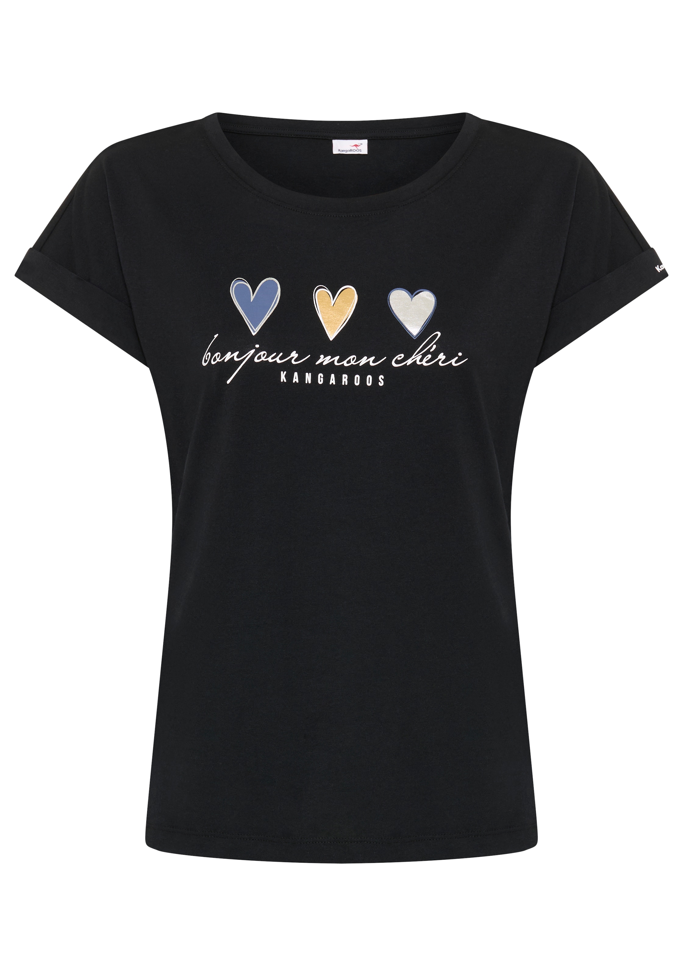 KangaROOS Kurzarmshirt mit süßen Herz-Logodruck