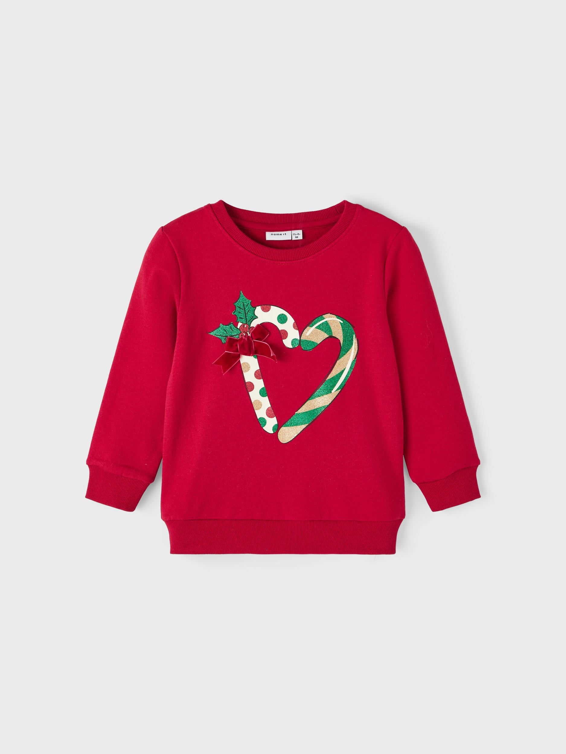 »NMFROSA SWEAT online kaufen It BRU«, Weihnachtlichem Frontprint Sweatshirt mit BOX Name