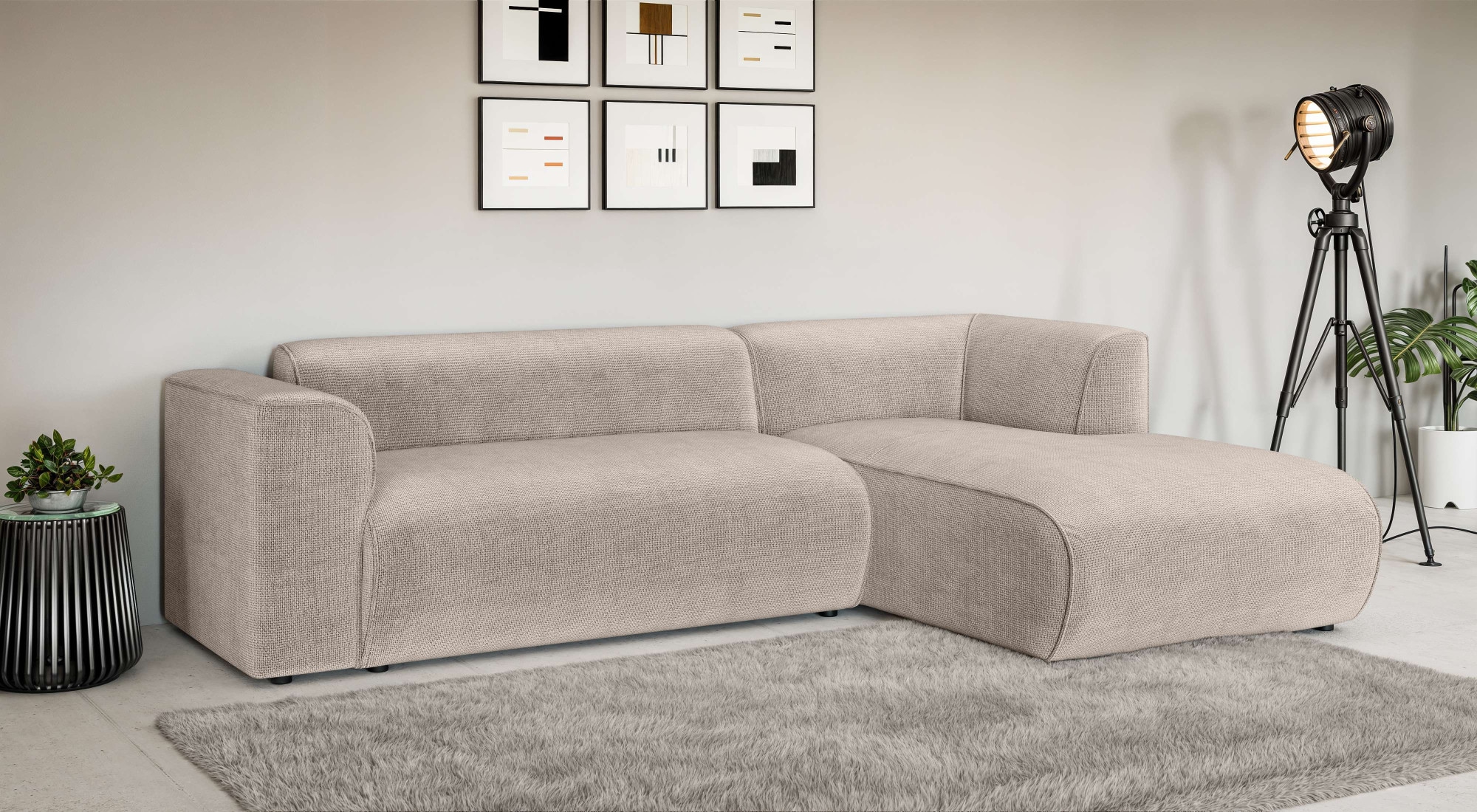 Home affaire Ecksofa »MERID L-Form (257 cm), zeitlos & stilvolles Design,« günstig online kaufen