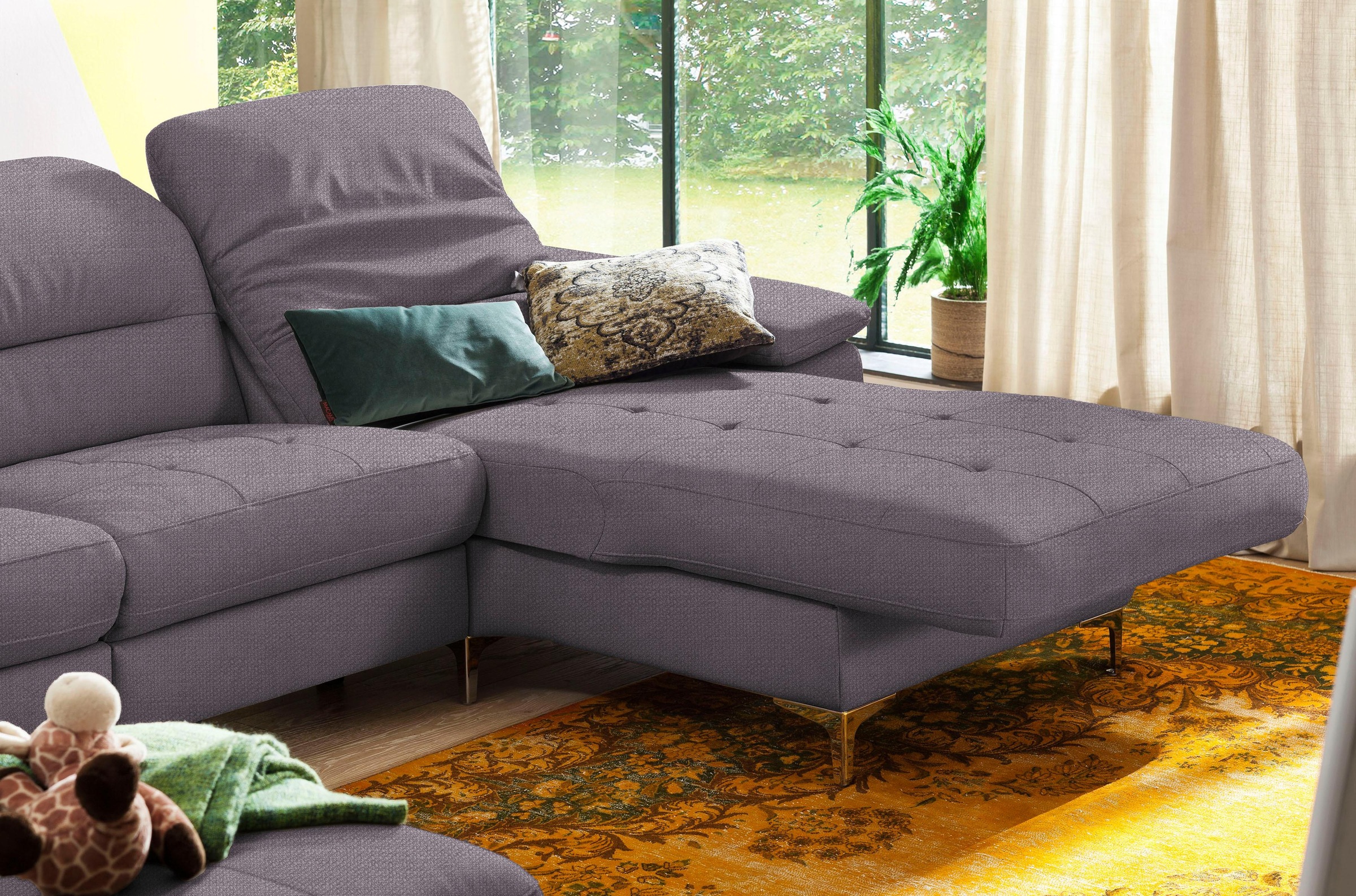 Places of Style Ecksofa »Basel L-Form«, mit vollmotorischer Relaxfunktion und motorischer Recamiere
