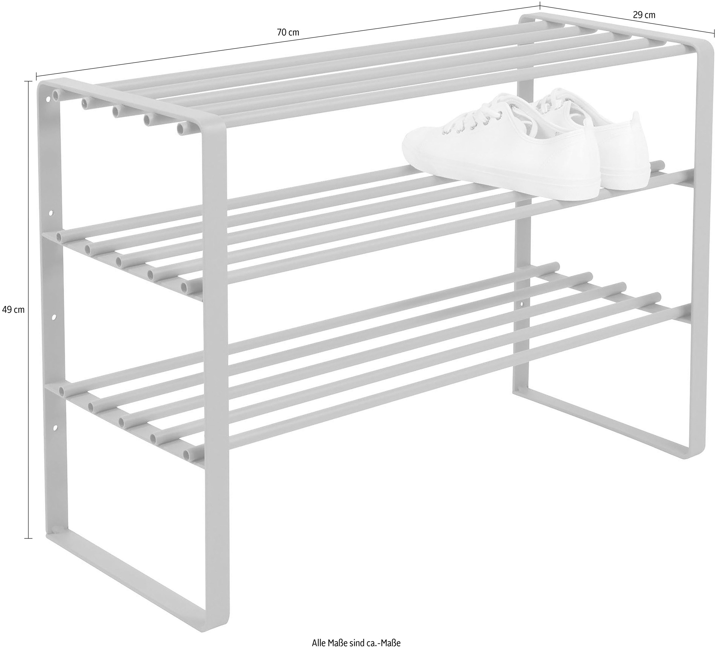 Spinder Design Schuhregal »REX SR 2 - 100 cm«, (1 St.), Regal aus Stahl, wahlweise Breite 70 cm oder 100 cm