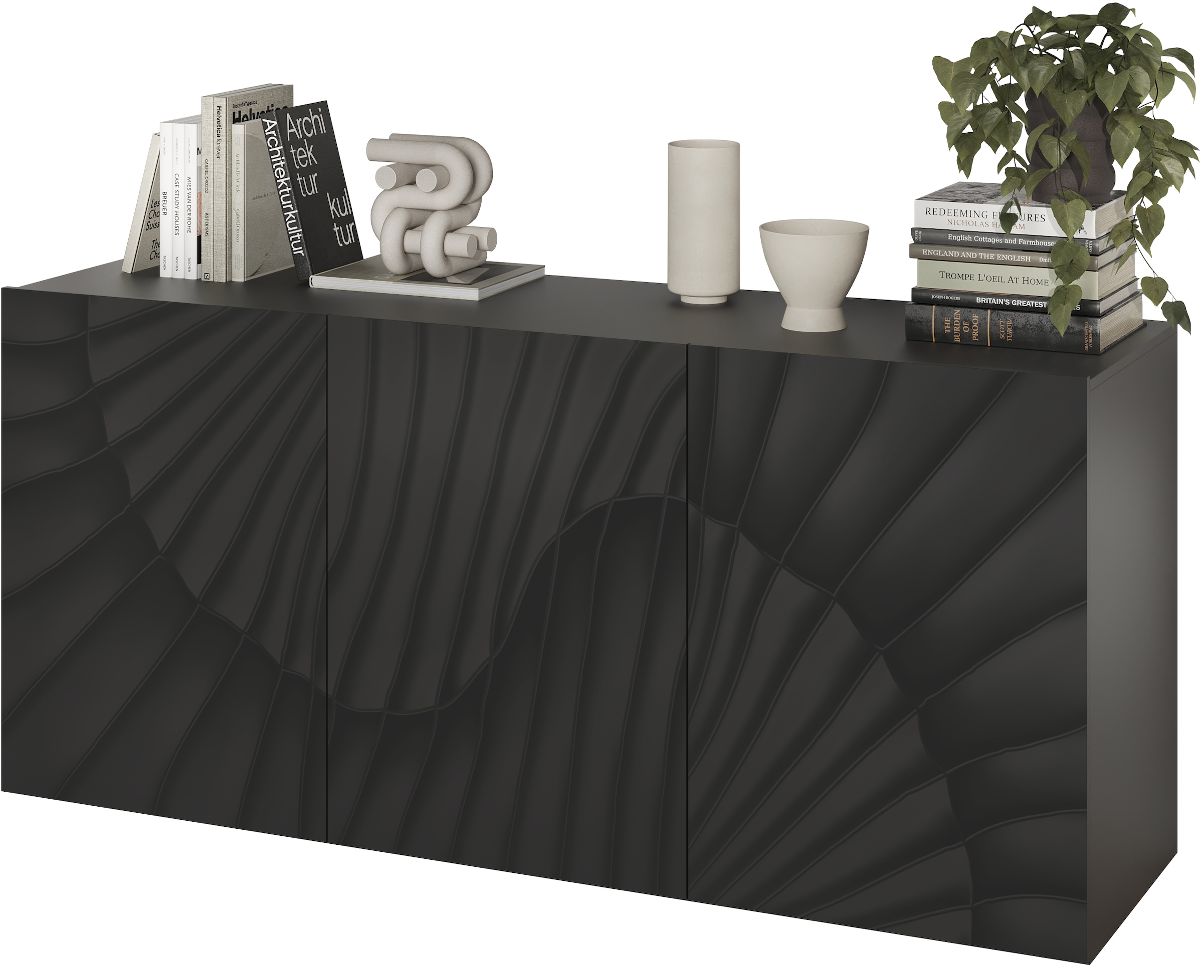 INOSIGN Sideboard »Snake Breite 181 cm, moderne Kommode mit 3 Türen«, Anrichte mit viel Stauraum, Front mit besonderem Siebdruck