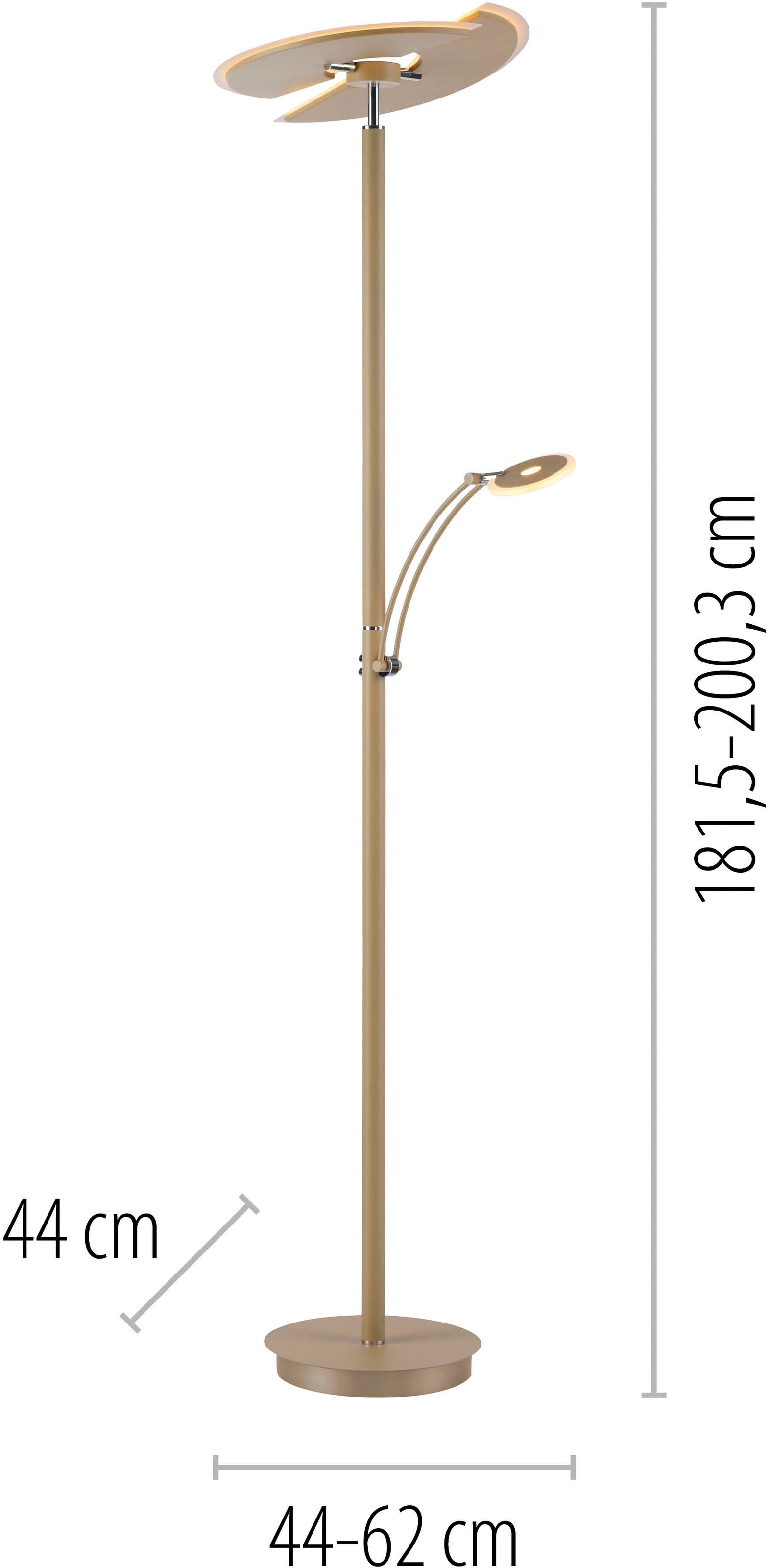 Paul Neuhaus LED Deckenfluter »ARTUR« LED-Board 1 Stk. warmweiß - kaltweiß Tastdimmer, Memoryfunktion, CCT-Farbtemperatursteuerung 2700-5000K