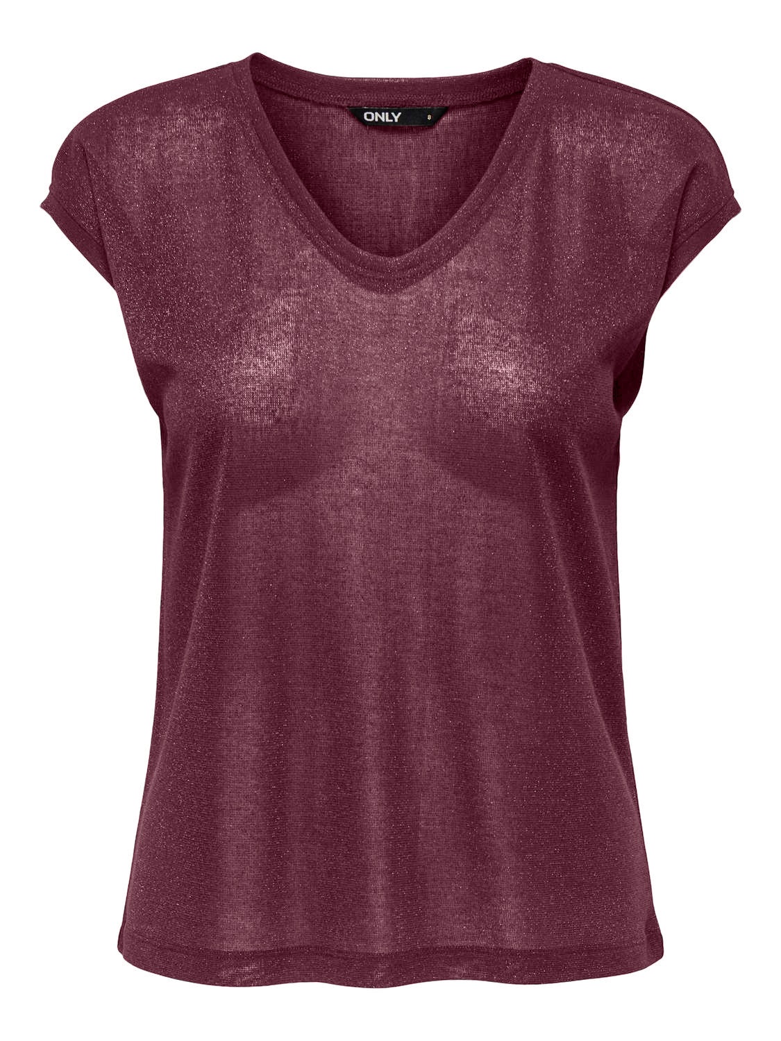 ONLY Kurzarmshirt »ONLSILVERY S/S V NECK LUREX TOP JRS NOOS«