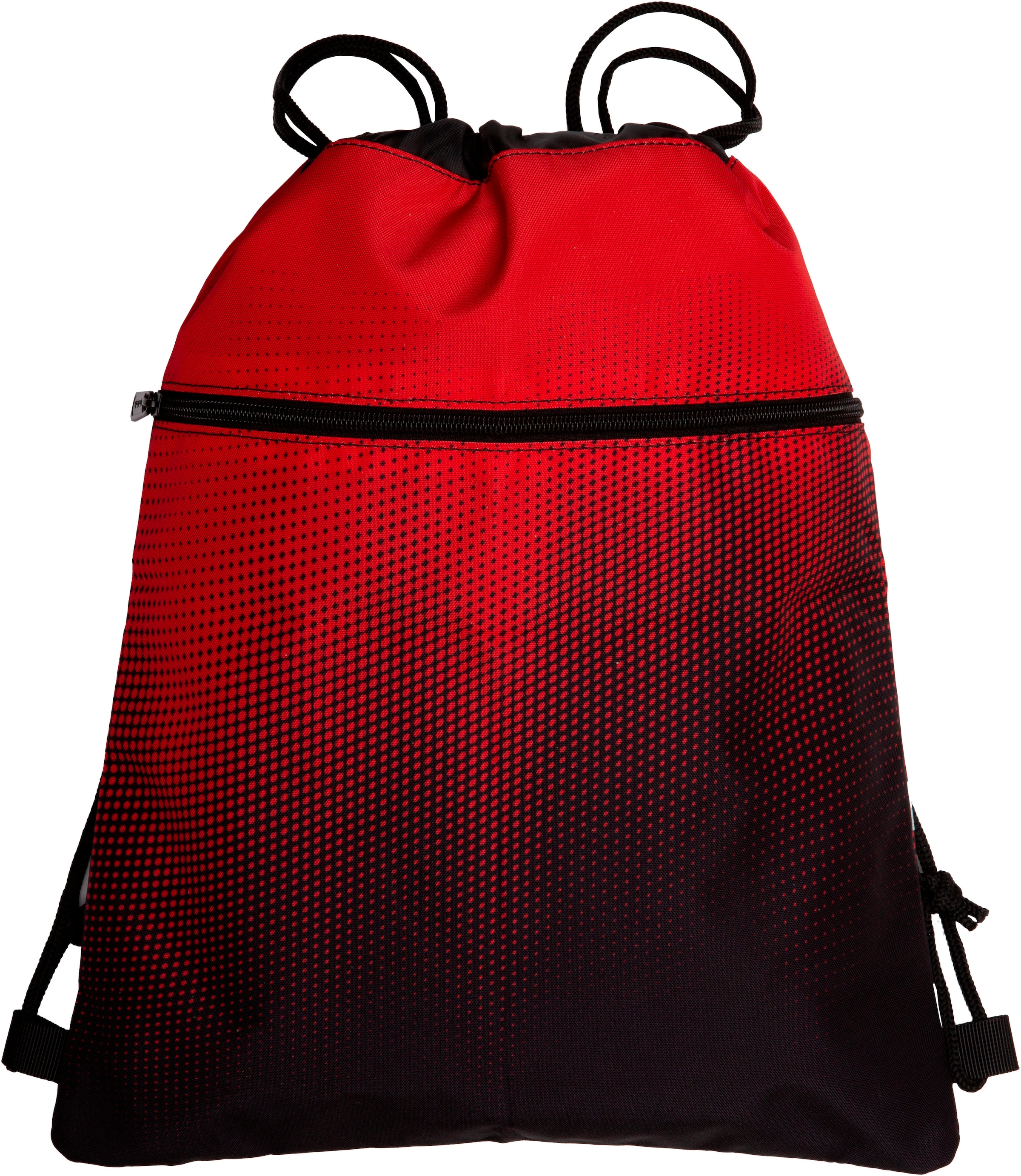 McNeill Schulranzen »Perfecto, Gradient Cranberry«, reflektierende Streifen auf den Schultergurten-retroreflektierende Flächen, inkl. Federmäppchen, Turnbeutel, Schlamperrolle & Motivmagnet