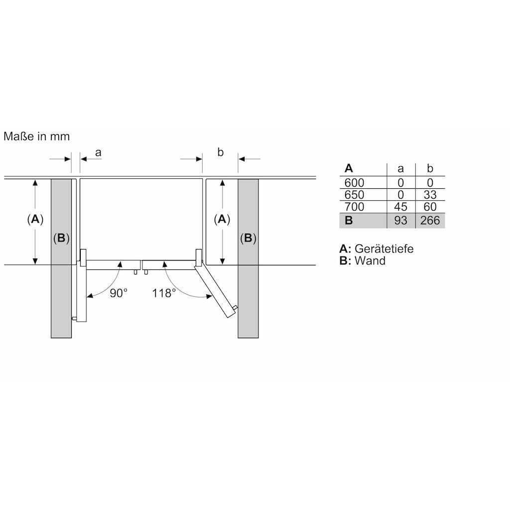 BOSCH French Door »KFF96PIEP«, KFF96PIEP, 183 cm hoch, 90,5 cm breit