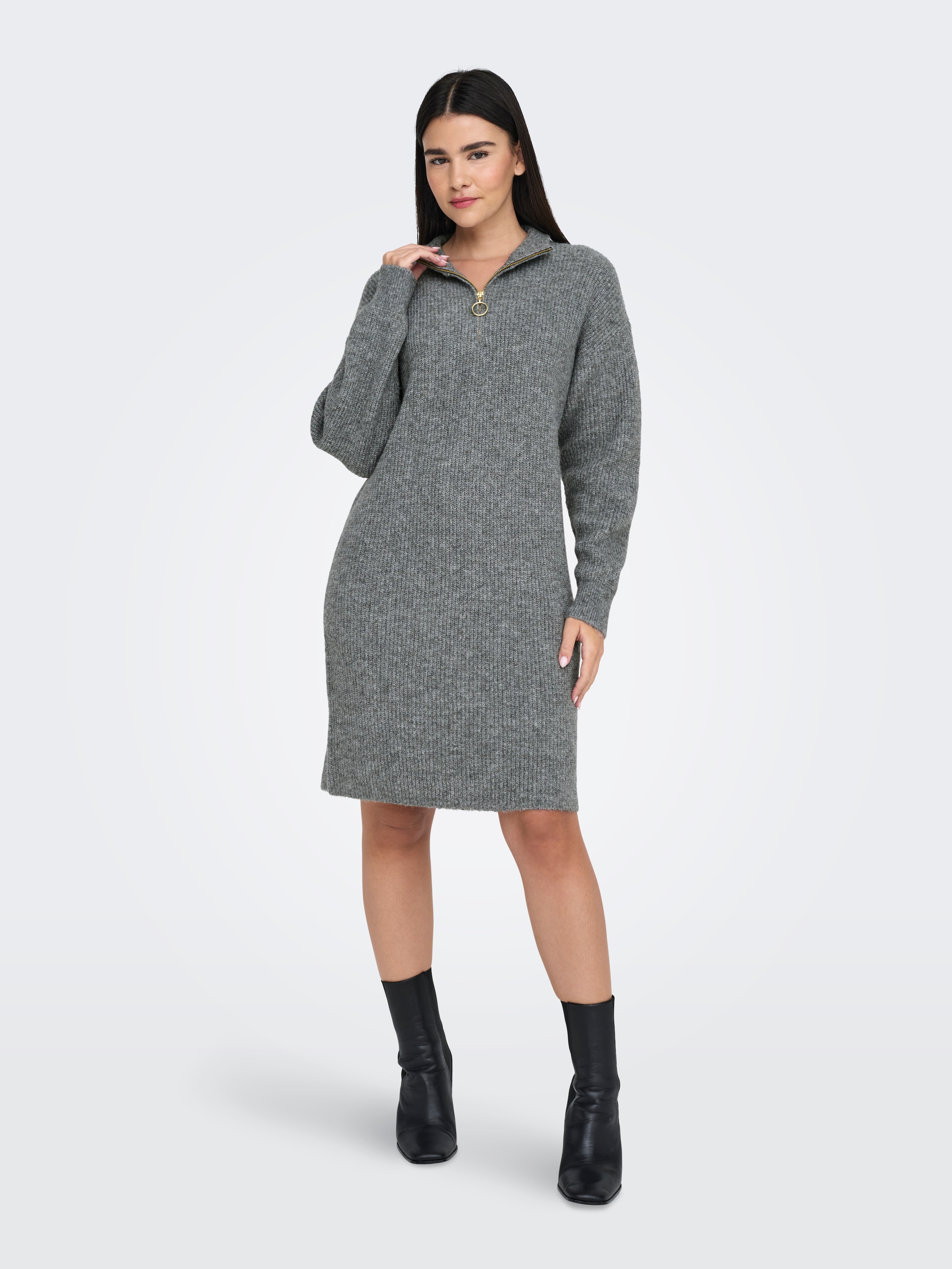 ONLY Strickkleid »ONLTOKYO L/S ZIP DRESS KNT«