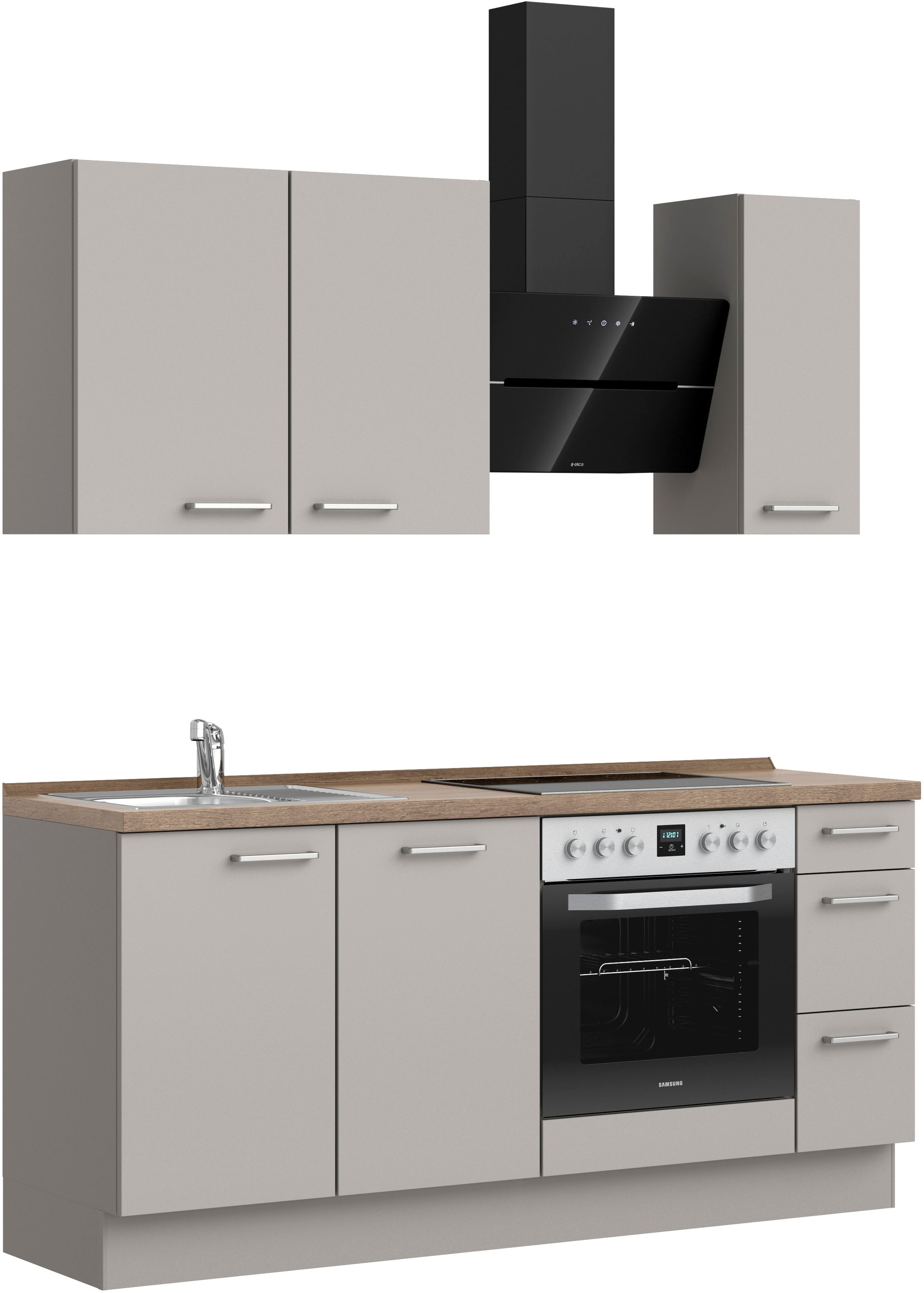 nobilia® Küchenzeile »"Touch II"« vormontiert, Ausrichtung wählbar, Breite 180 cm, wahlw. mit E-Geräten