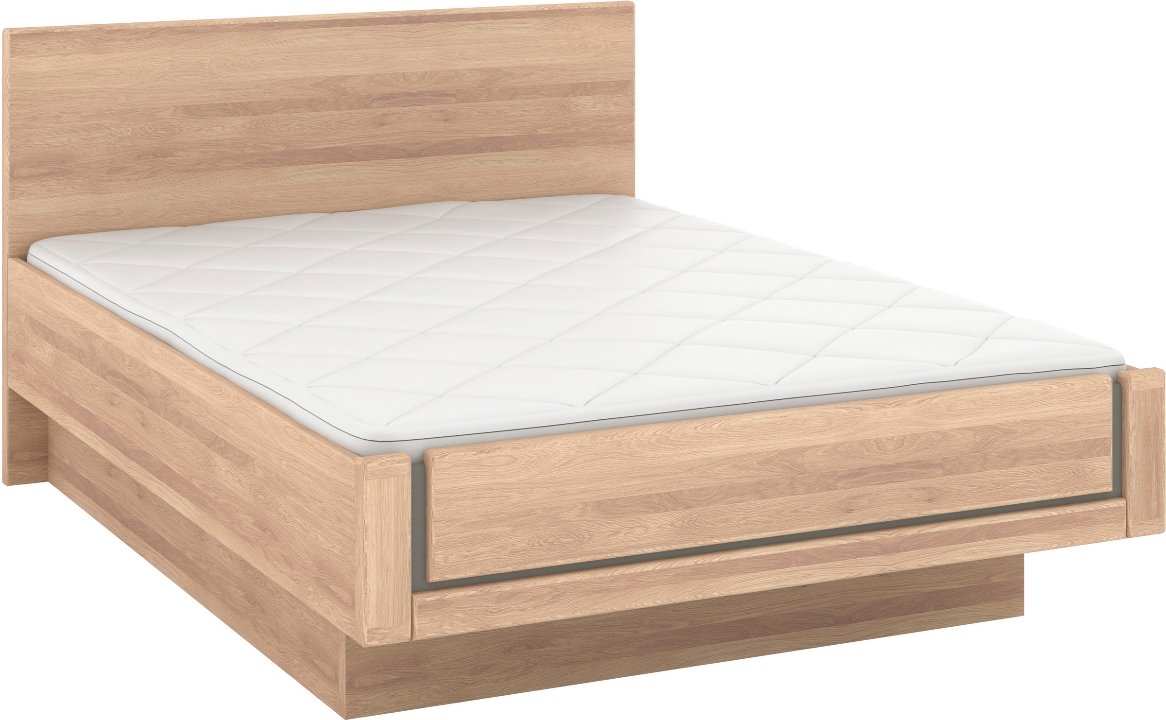 Musterring Holzbett »Sorrent, Bettgestell, Bettrahmen, teilmassiv Eiche«, (MADE IN GERMANY), Eiche teilmassiv, Liegehöhenverstellung, in schwebender Optik