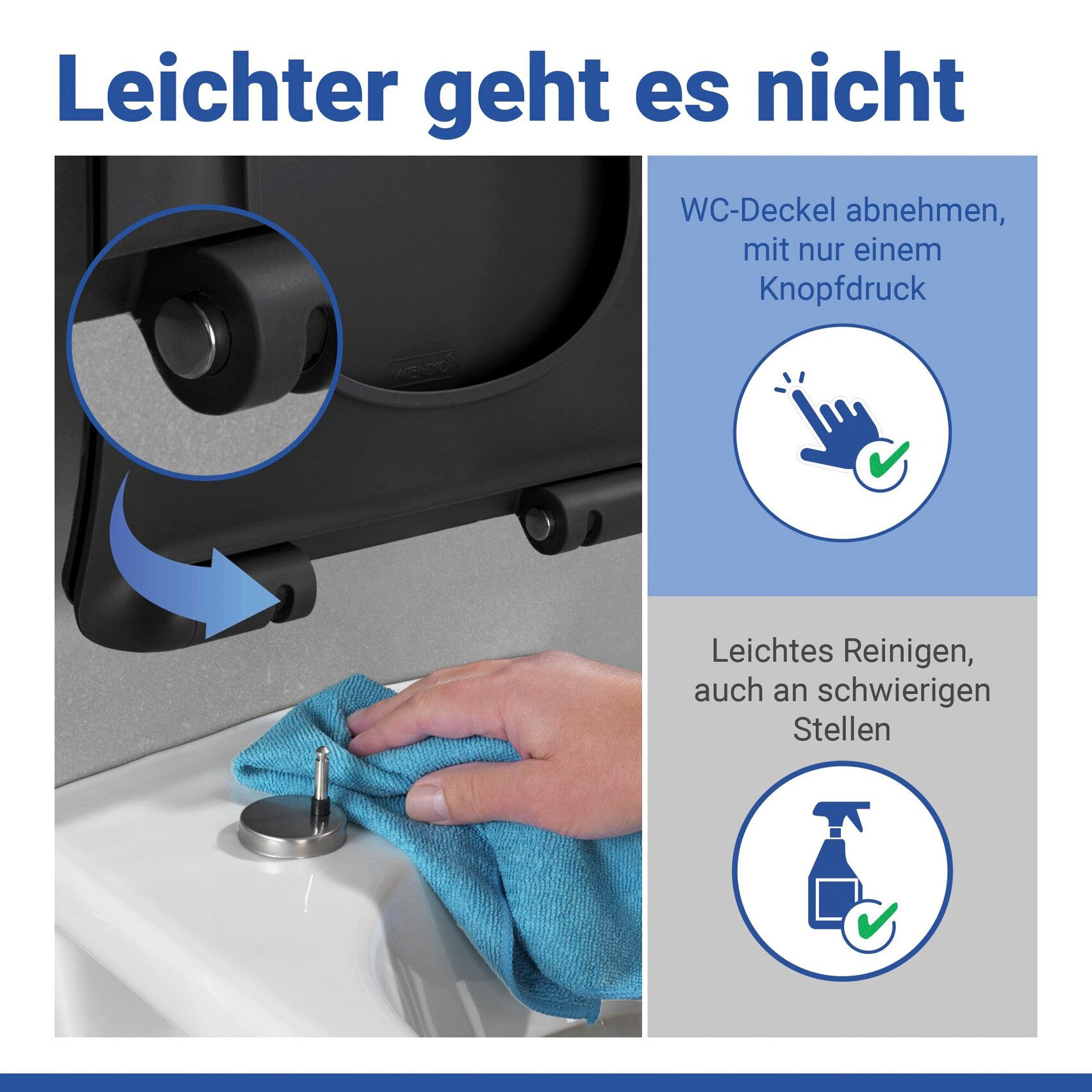 WENKO WC-Sitz »Sedilo matt Schwarz« 1 Stk. tlg. aus Duroplast, mit Absenkautomatik