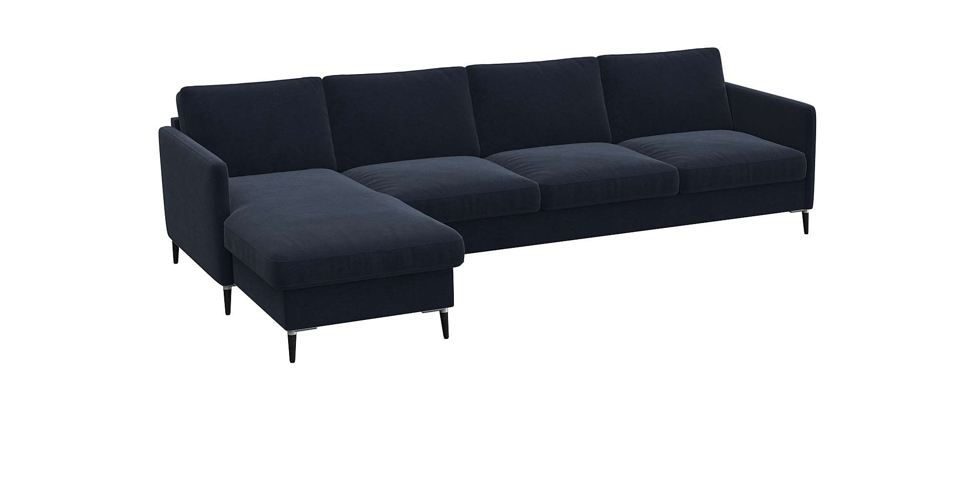 FLEXLUX Ecksofa »Fiore, L-Form«, schmale Armlehnen, Kaltschaum, Füße Alu+sc günstig online kaufen