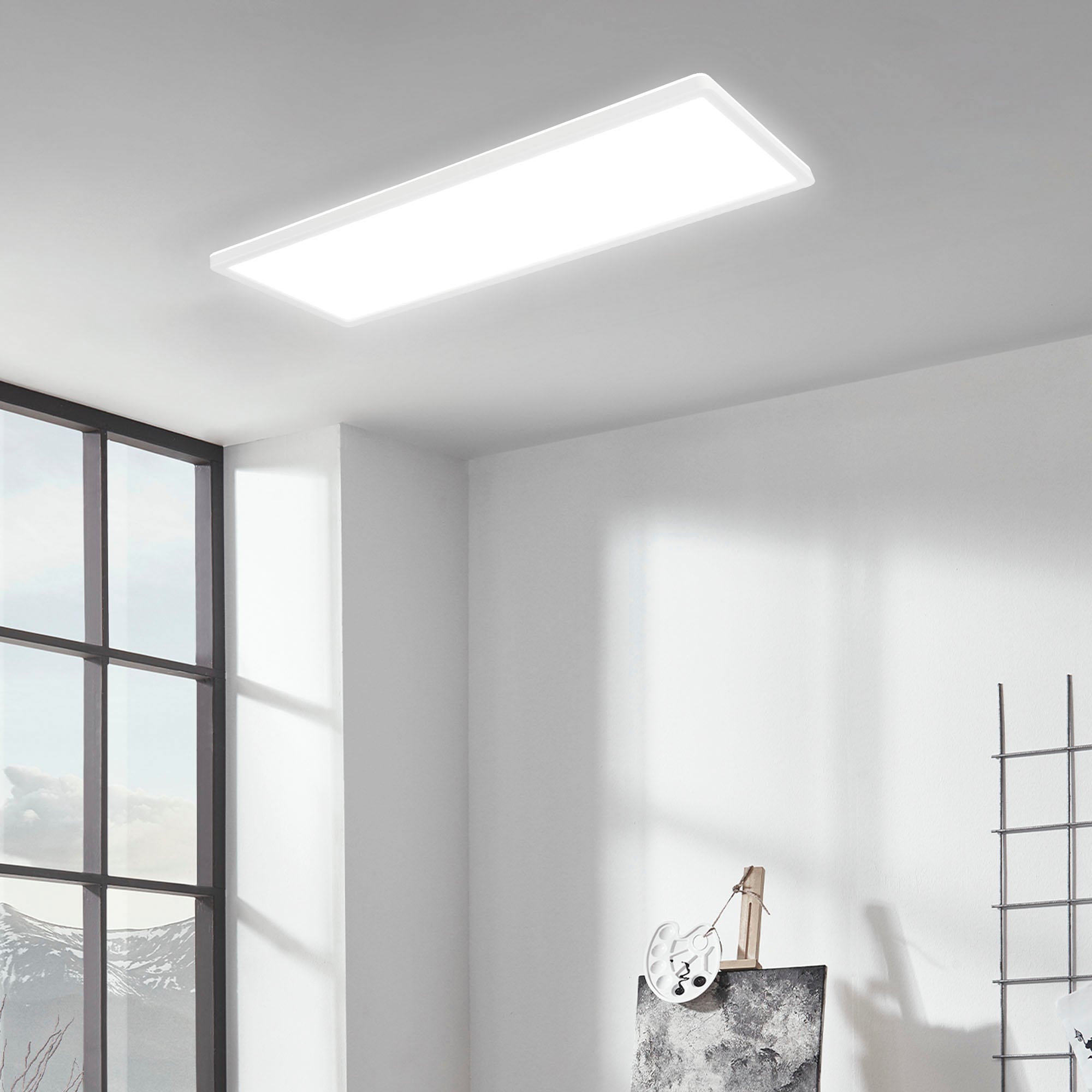 Briloner Leuchten LED Panel »Slim«, 1 flammig, Leuchtmittel LED-Modul | LED fest integriert, Deckenlampe, ultraflach, Backlighteffekt, Wohnzimmer, Schlafzimmer
