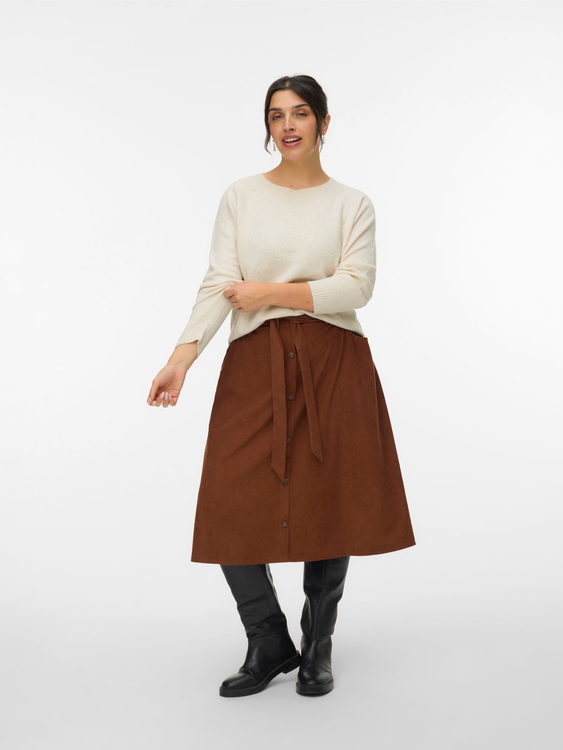 Vero Moda Curve Rundhalspullover »VMCDOFFY LS O-NECK BLOUSE GA NOOS CUR«