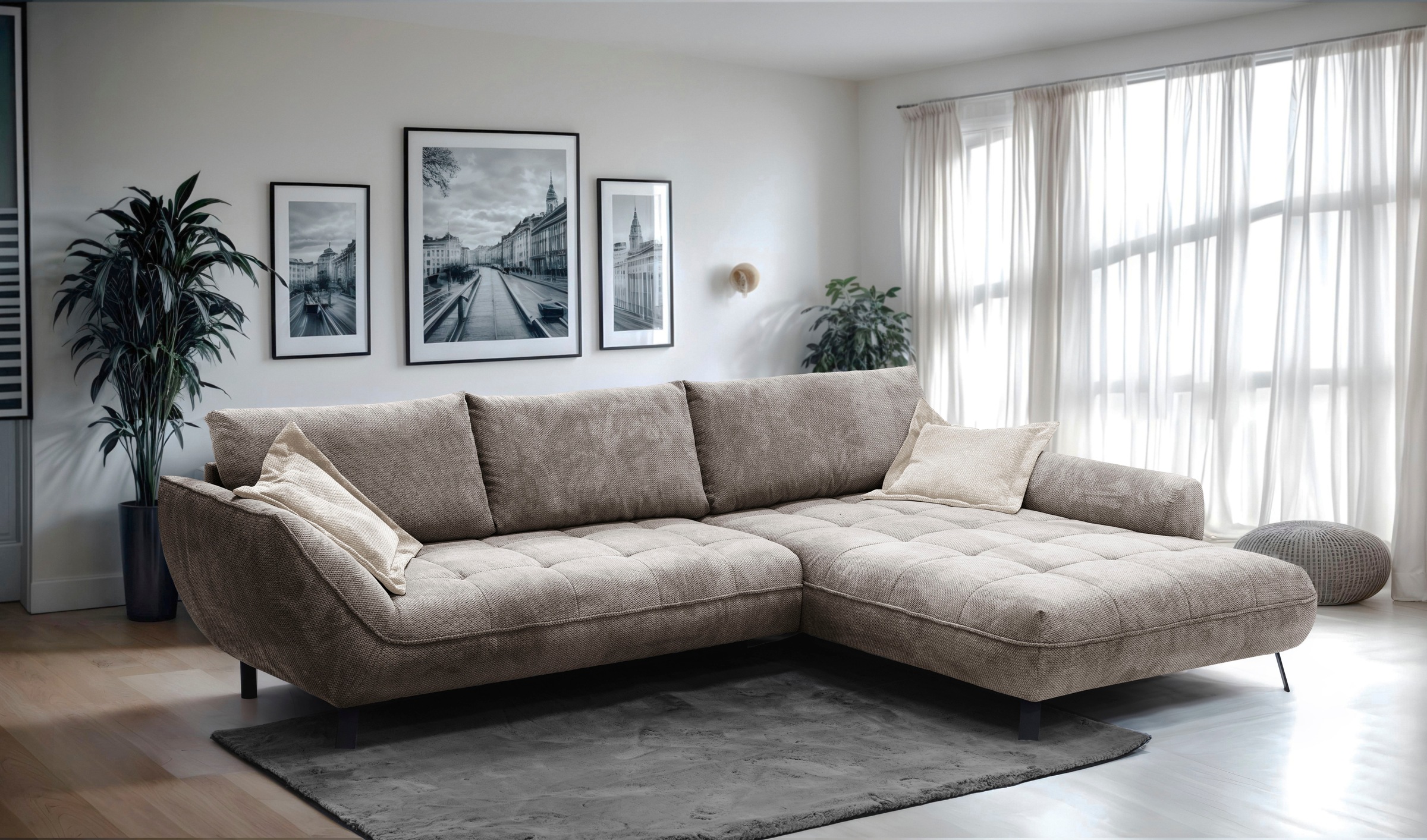 exxpo - sofa fashion Ecksofa »Biarritz modern und elegantes Mega Sofa mit t günstig online kaufen
