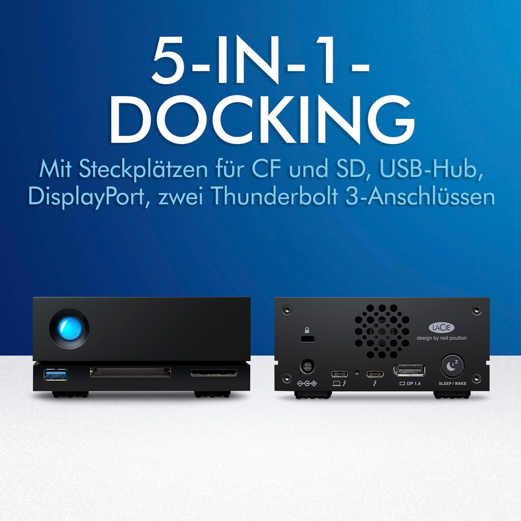 LaCie externe HDD-Festplatte »1big Dock SSD Pro 2TB«, Anschluss USB-DisplayPort-Thunderbolt 3