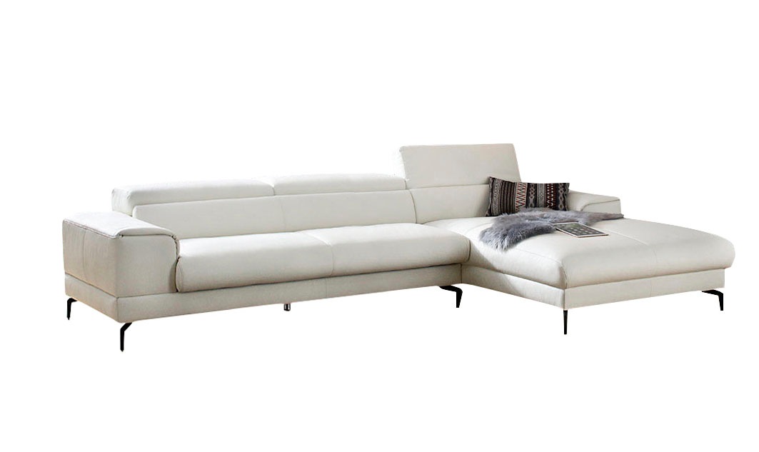 W.SCHILLIG Ecksofa »piedroo, Designsofa mit tollem Sitzkomfort, bequem, L-Form«, Kopfteilverstellung, wahlweise mit Sitztiefenverstellung, Breite 343cm