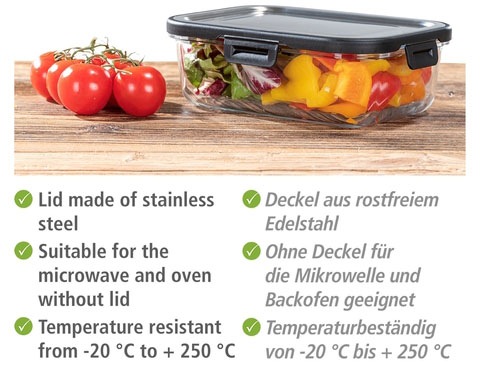 WENKO Frischhaltedose »Steel«, (1 tlg.), Deckel aus rostfreiem Edelstahl