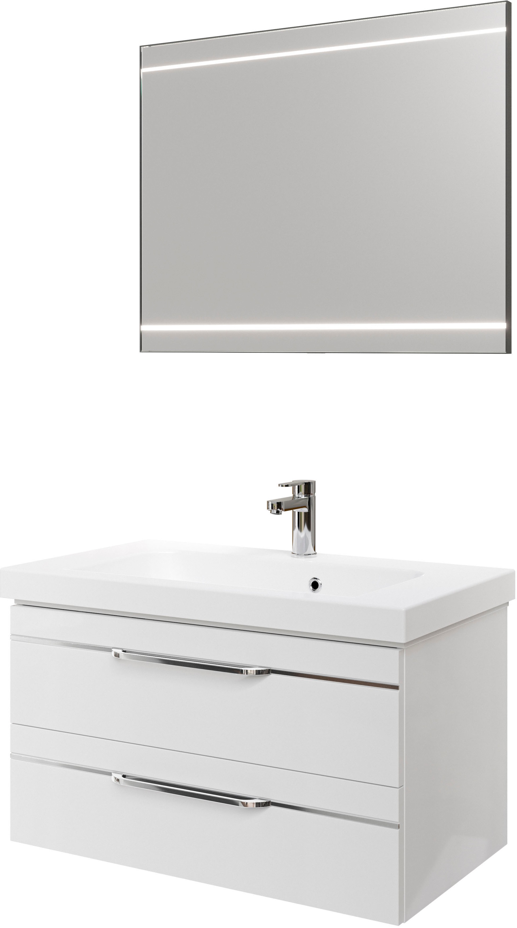 Saphir Badmöbel-Set »Balto 2-teilig Mineralmarmor-Waschtisch mit LED-Spiege günstig online kaufen