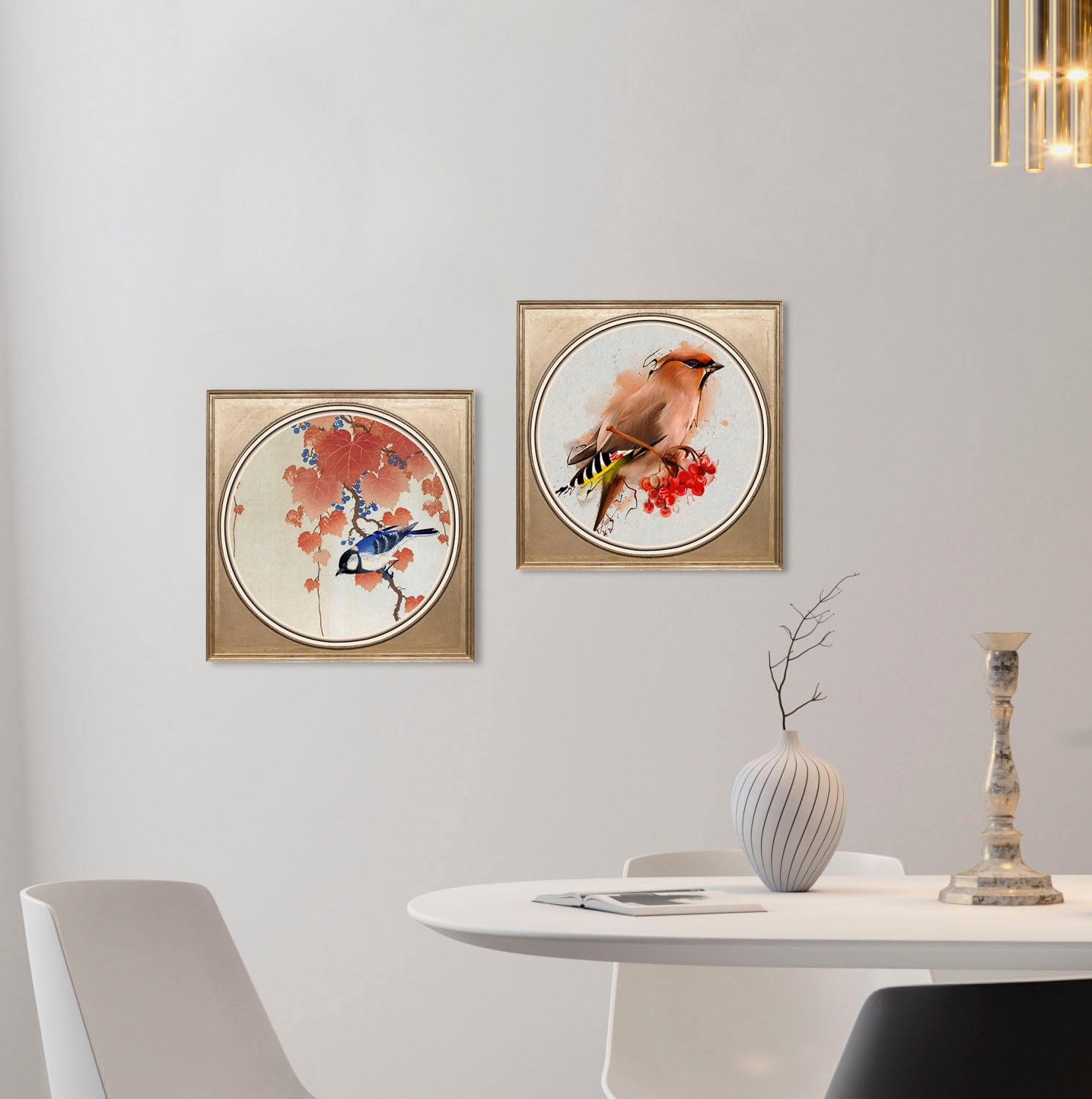 queence Acrylglasbild »Vogel«, Kunst-Vögel-Vogelbilder-Blumen-Blumenbilder- günstig online kaufen