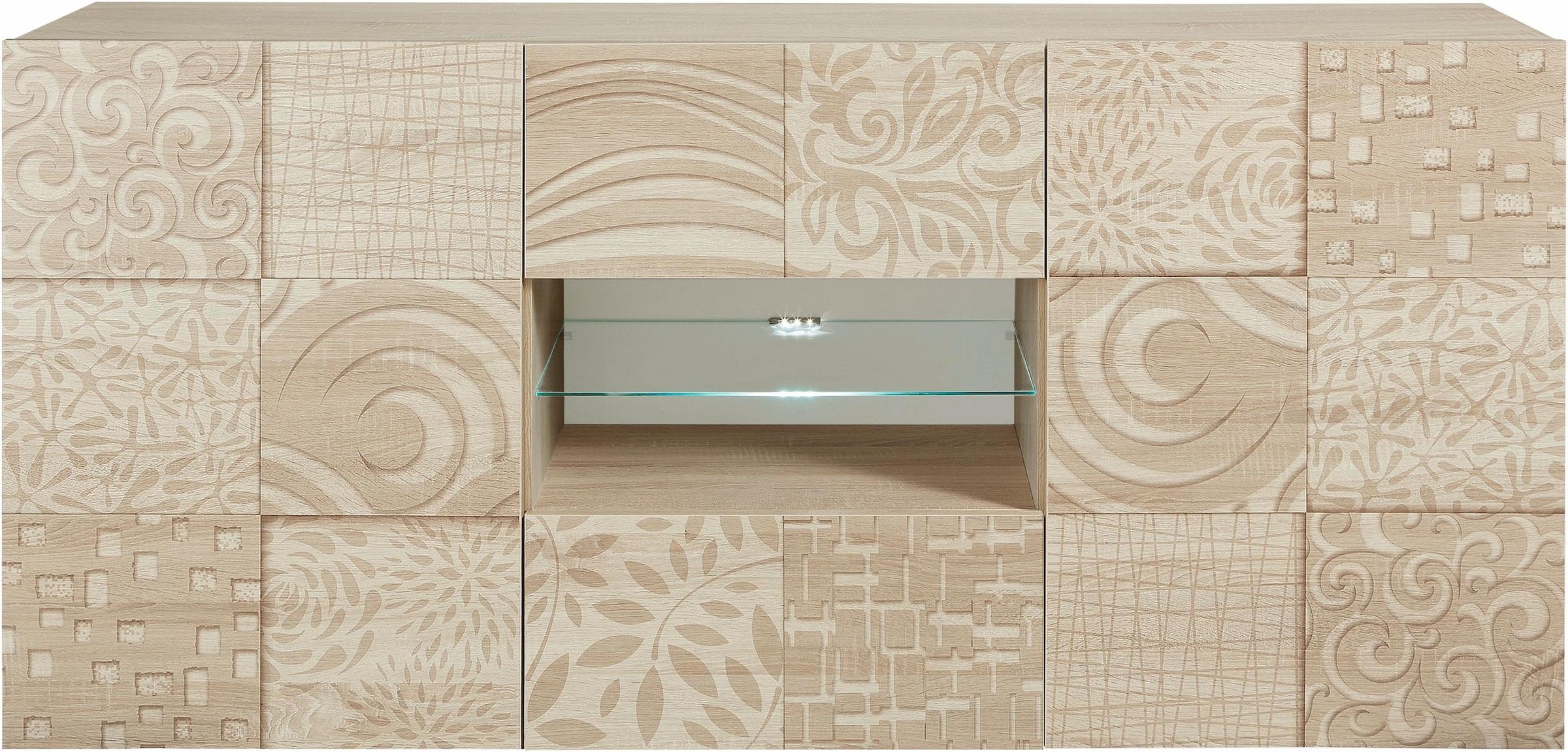 INOSIGN Sideboard »Miro«, Breite 181 cm mit dekorativem Siebdruck