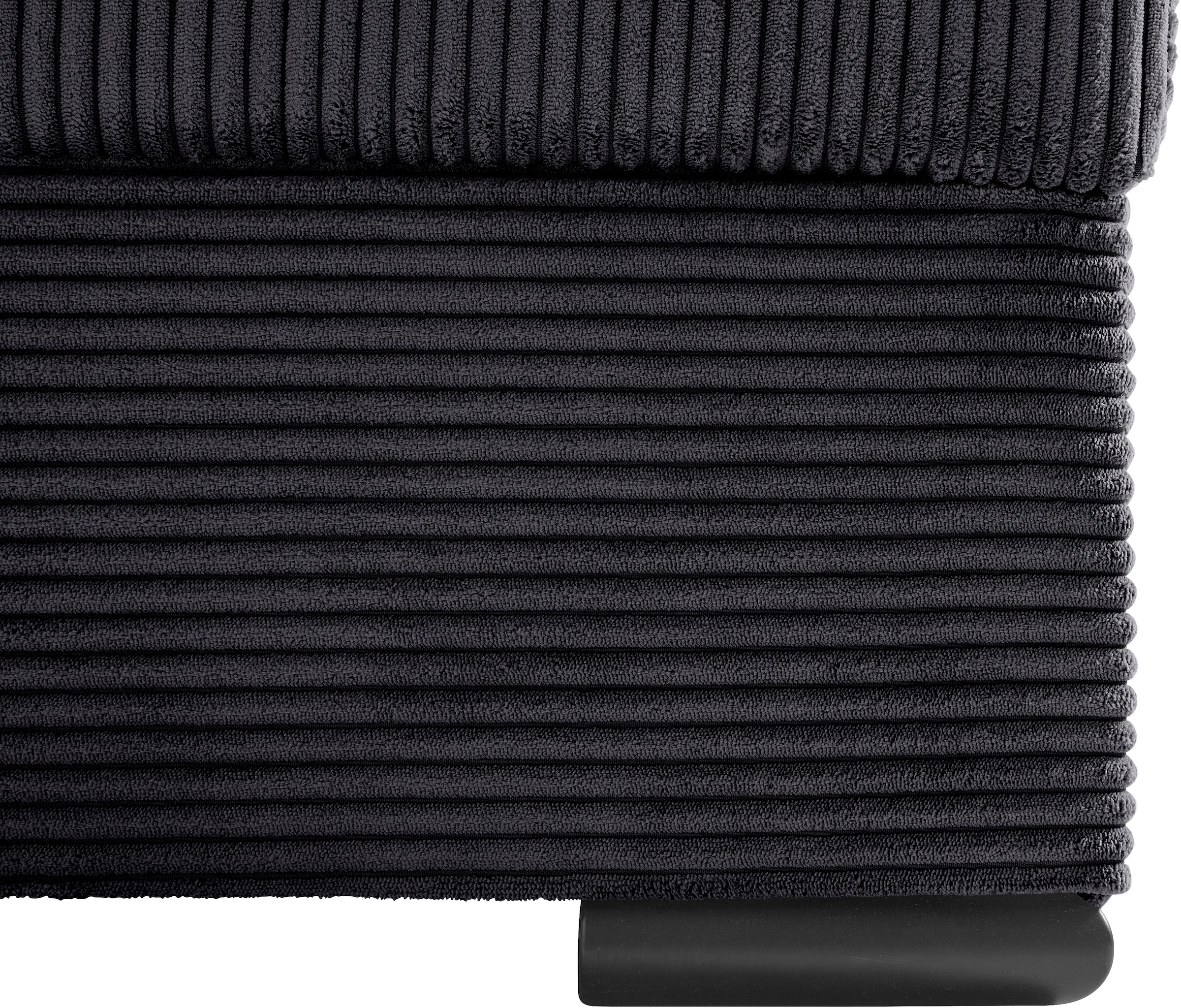 COLLECTION AB Wohnlandschaft »Josy U-Form, Breite 269 cm, Flachgewebe, Struktur, Cord & Cord/Mix«, (Cord-/Mix), inkl. Bettfunktion, Bettkasten, mit 3 gleich großen Rückenkissen