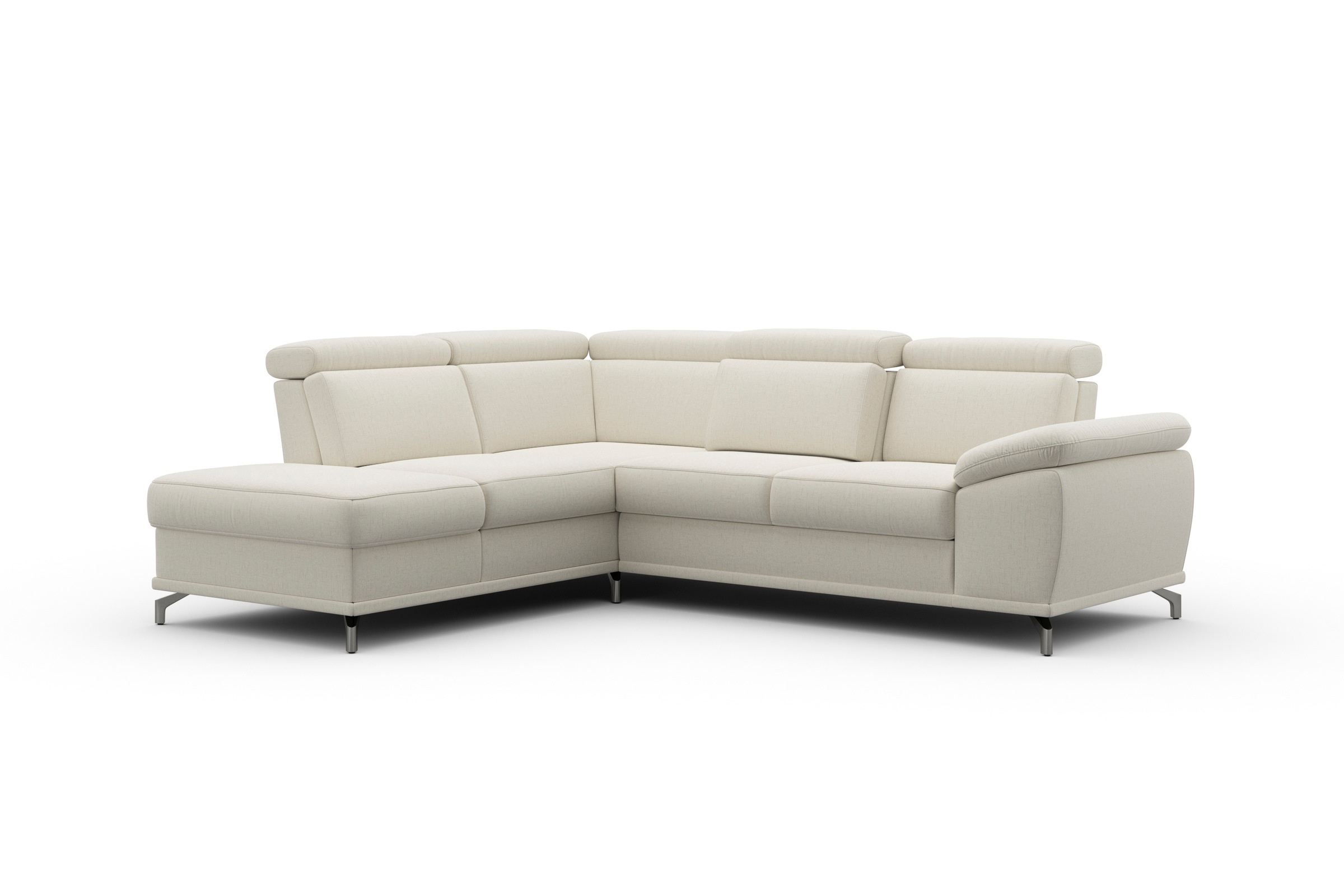 sit&more Ecksofa »Cabrio L-Form, mit Sitztiefenverstellung, Arm- und Kopfteilverstellung«, 3 Nierenkissen, Federkern, optional Bettfunktion und Stauraum