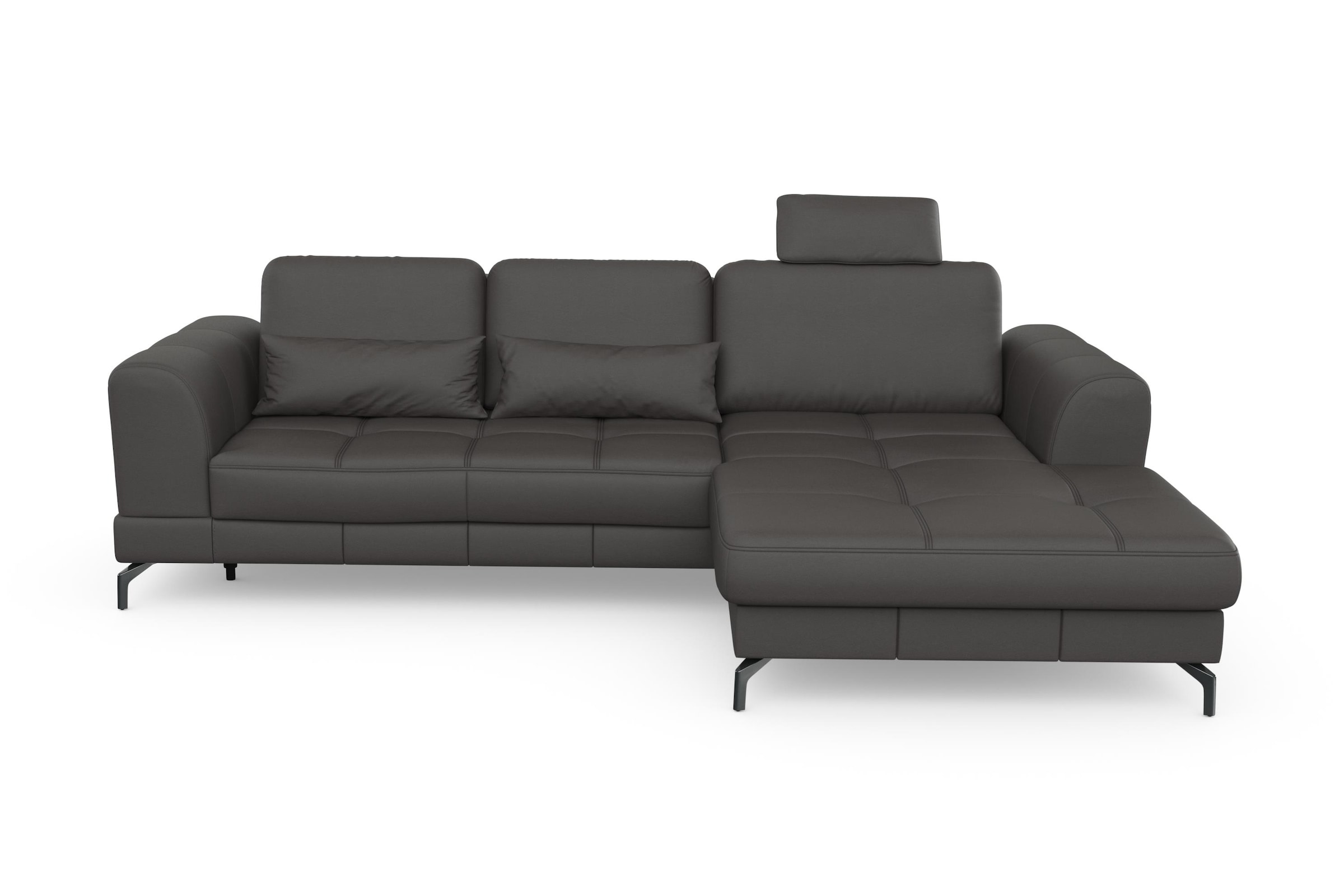 sit&more Ecksofa »Bendigo L-Form«, inklusive Sitztiefenverstellung, Bodenfreiheit 12 cm, in 2 Fußfarben