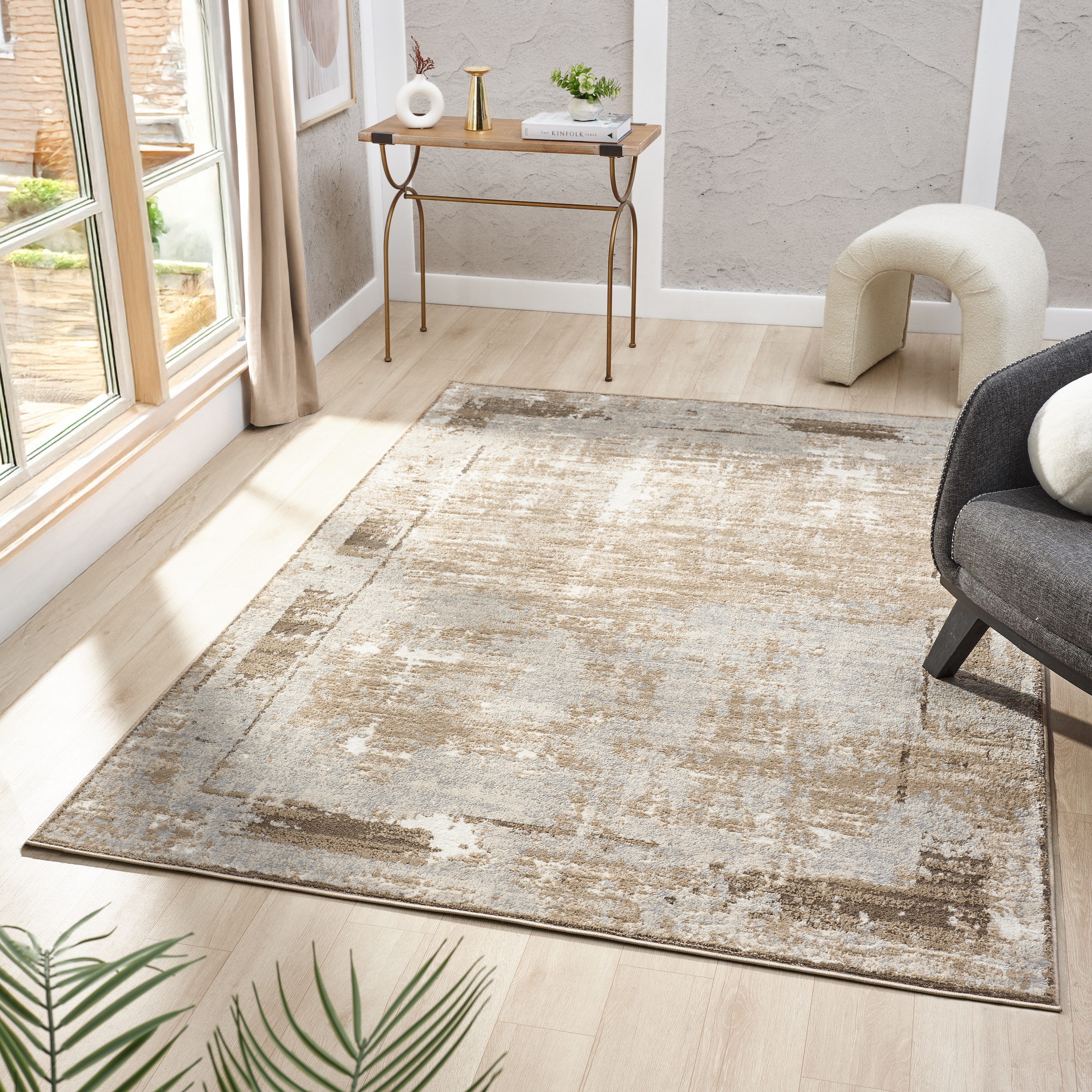 my home Teppich »Hamsa« rechteckig 9 mm Höhe dezenter Glanz, Schrumpf-Garn-Effekt, im Vintage-Look, dichte Qualität