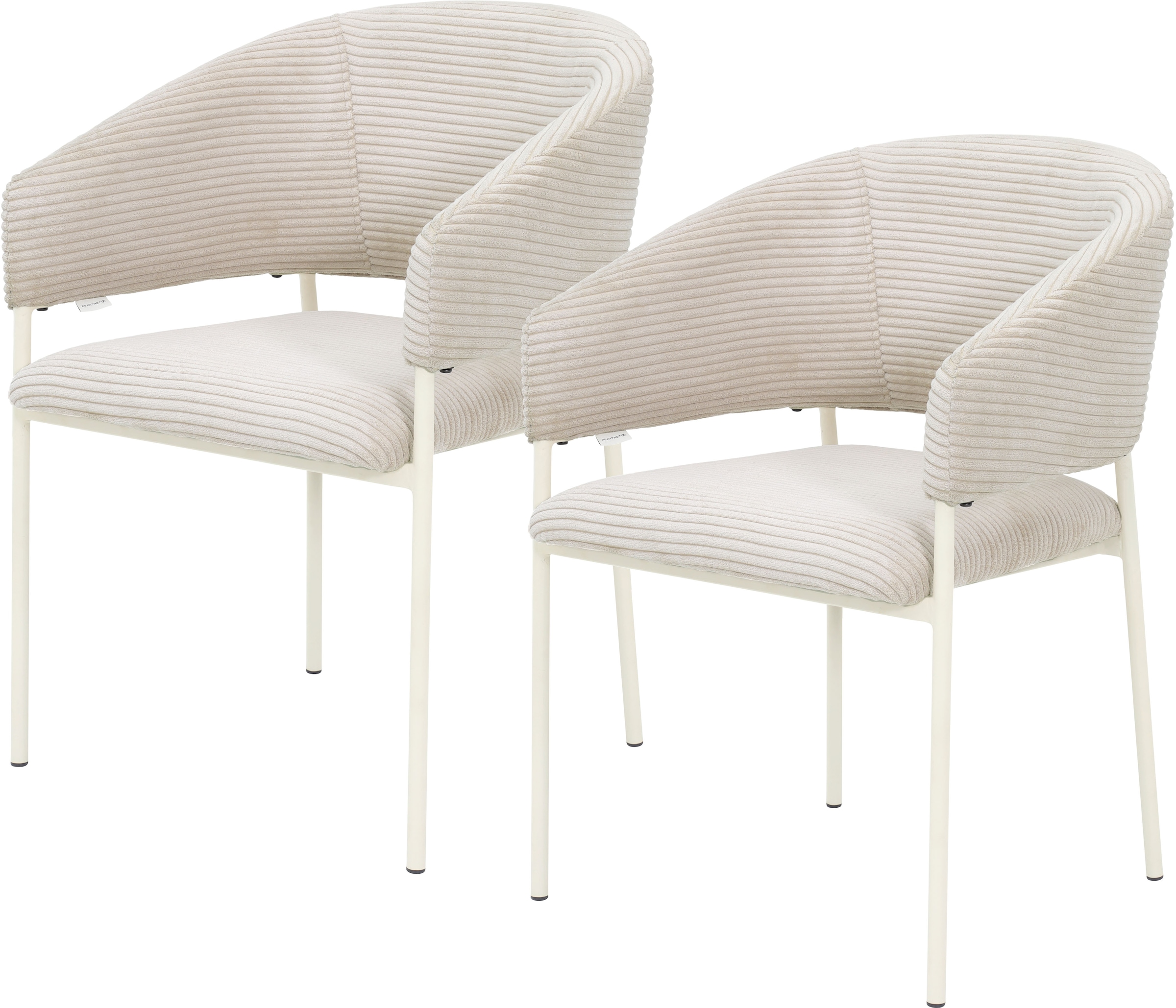 TOM TAILOR HOME Armlehnstuhl »EMBRACE ARMCHAIR«, (Set), 2 St., Breitcord, Esszimmerstuhl, mit Armlehnen, 4-Fußgestell, Rückenausschnitt