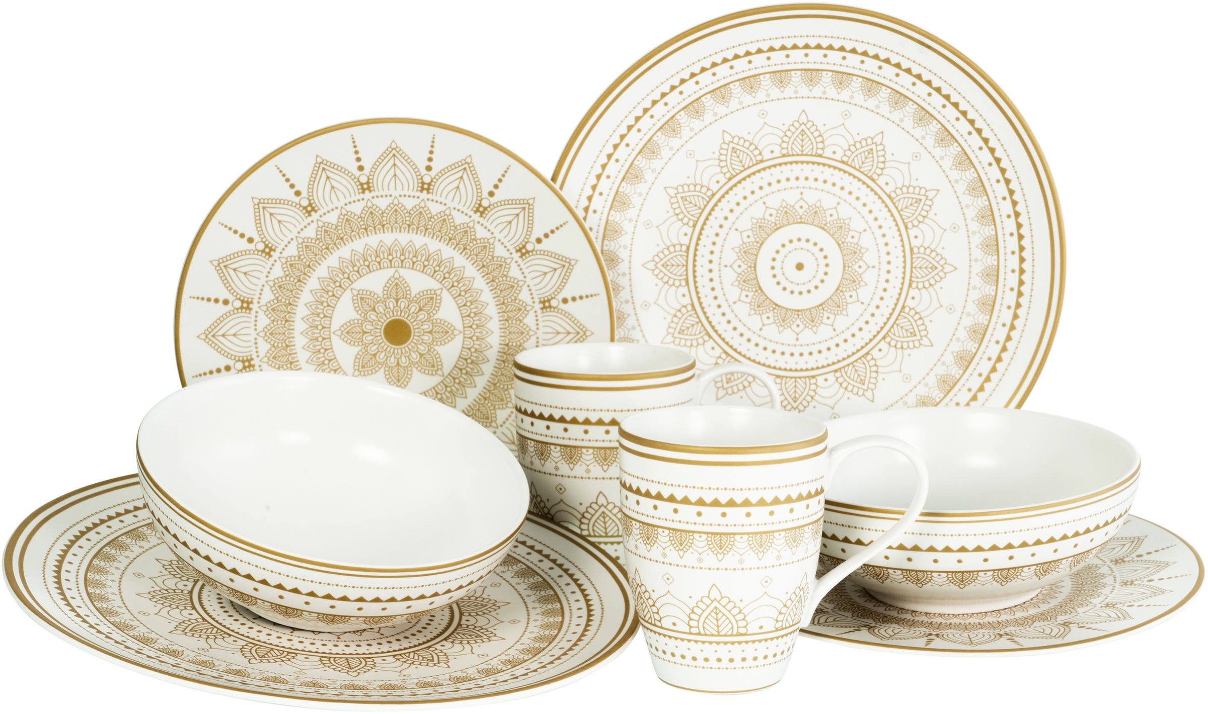 CreaTable Kombiservice »Mandala Gold«, (Set, 8 tlg., Kaffeeservice und Tafe günstig online kaufen