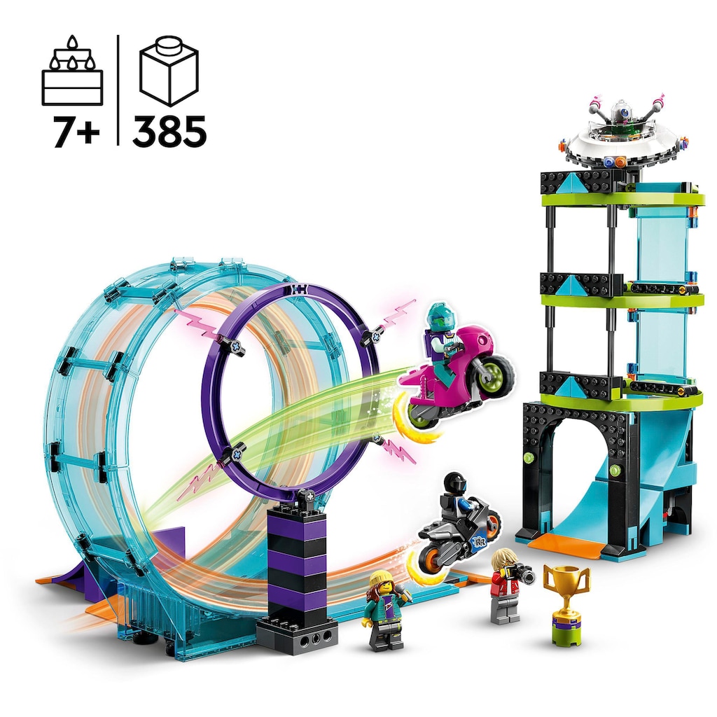 LEGO® Konstruktionsspielsteine »Ultimative Stuntfahrer-Challenge (60361), LEGO® City Stuntz«, (385 St.)