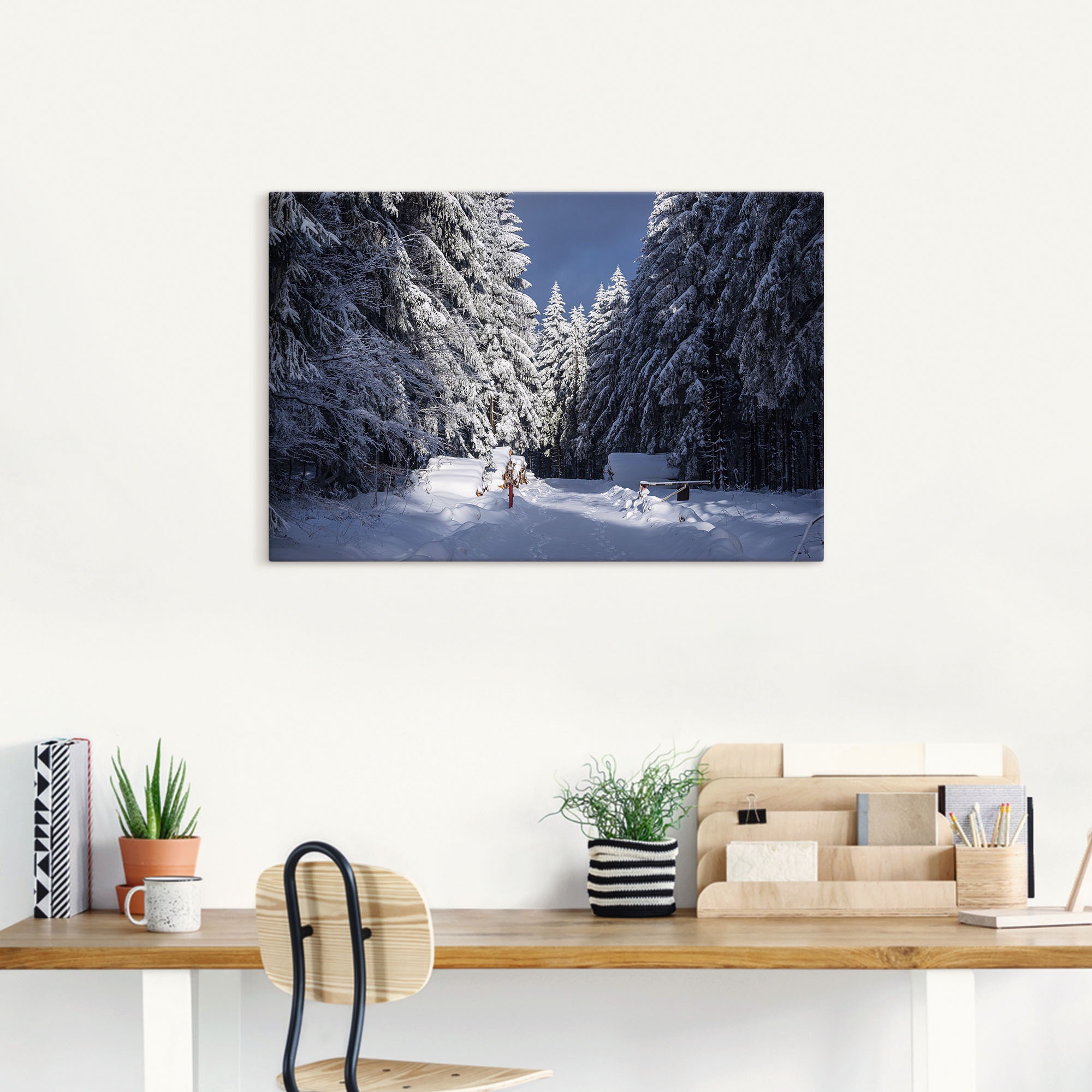 Artland Leinwandbild »Winter im Thüringer Wald II«, Waldbilder, (1 St.), au günstig online kaufen