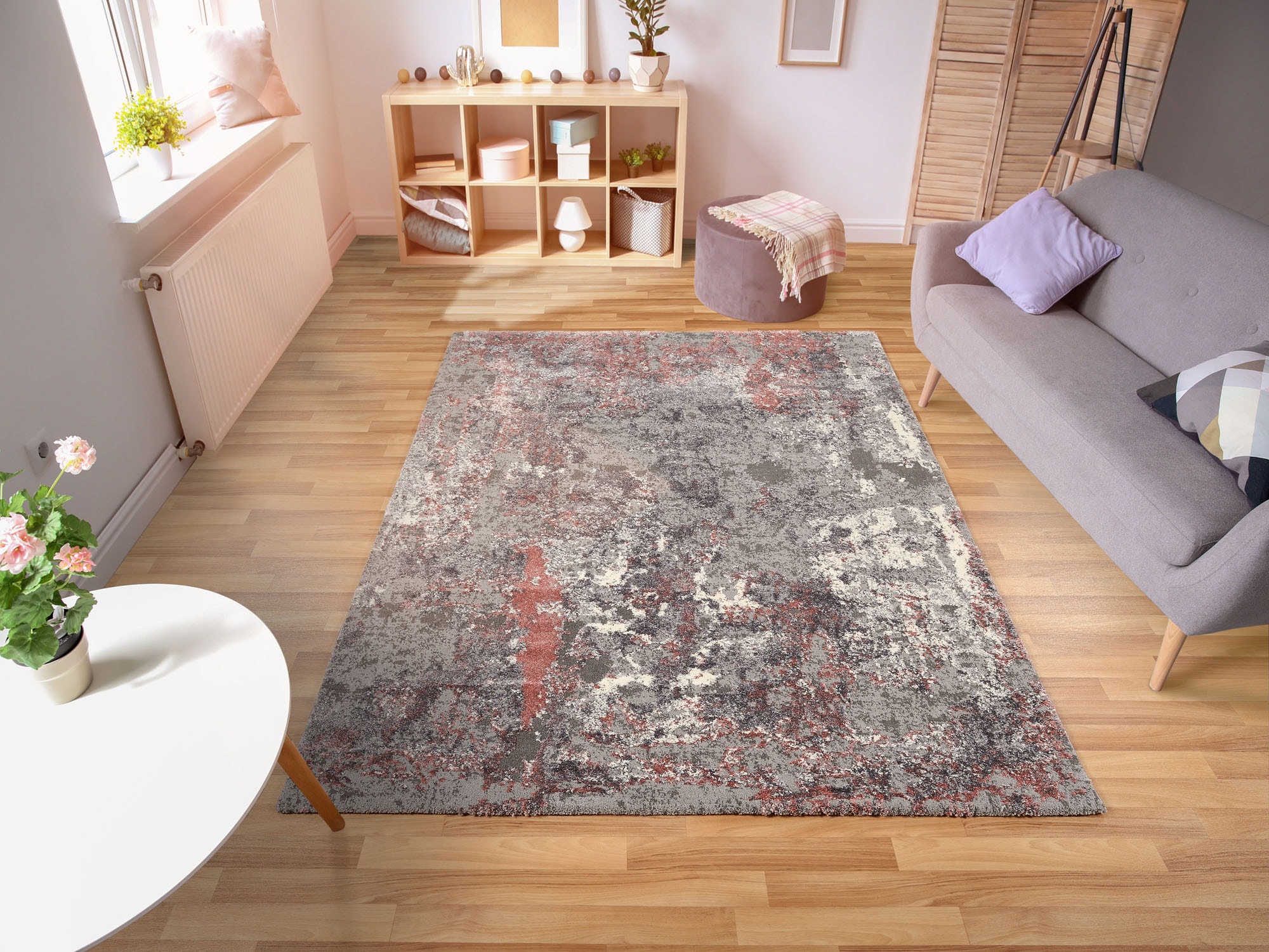 OCI DIE TEPPICHMARKE Teppich »Juwel Liray«, rechteckig, 20 mm Höhe, Kurzflor, Wohnzimmer, Marmor Optik, Hoch Tief Effekt