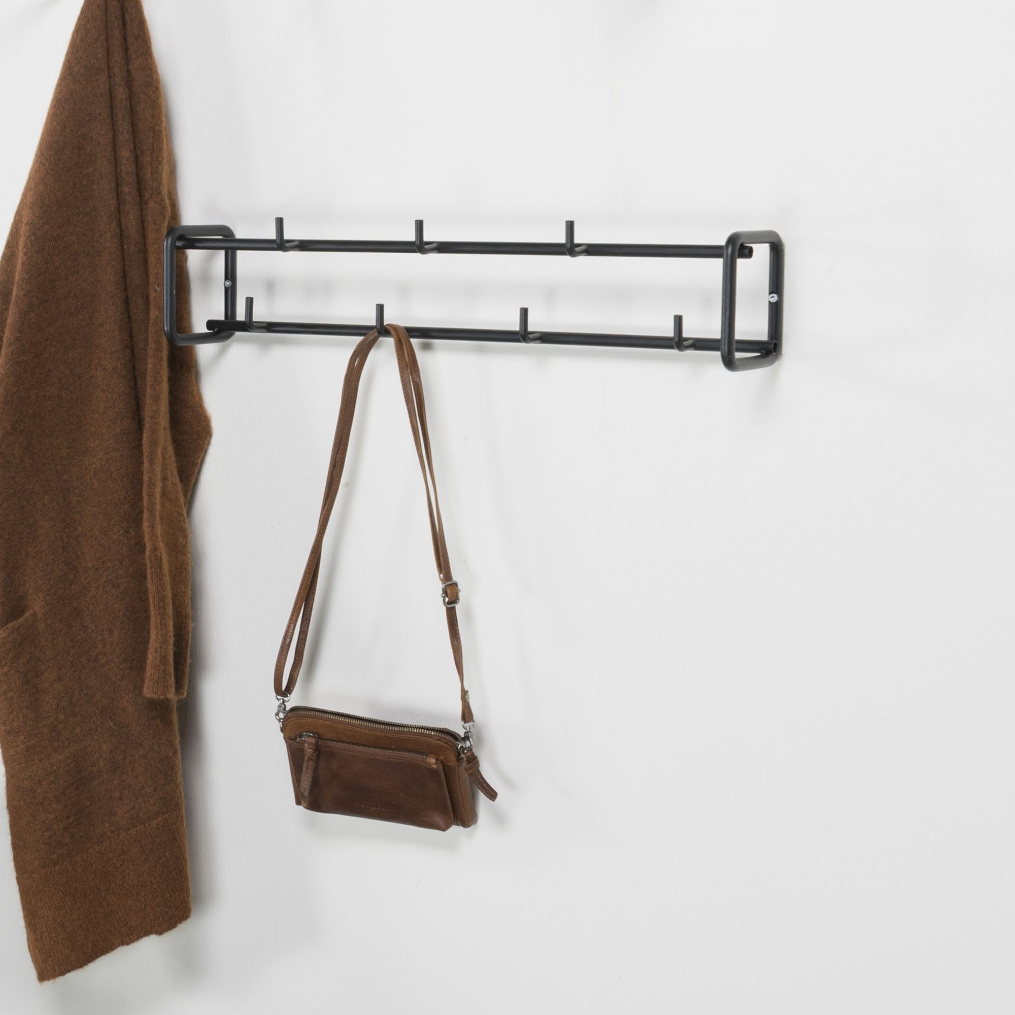 Spinder Design Garderobenleiste »CLINT 1«, (1 St.), Schlanke, minimalistische Wandgarderobe va Stahl mit 8 Haken